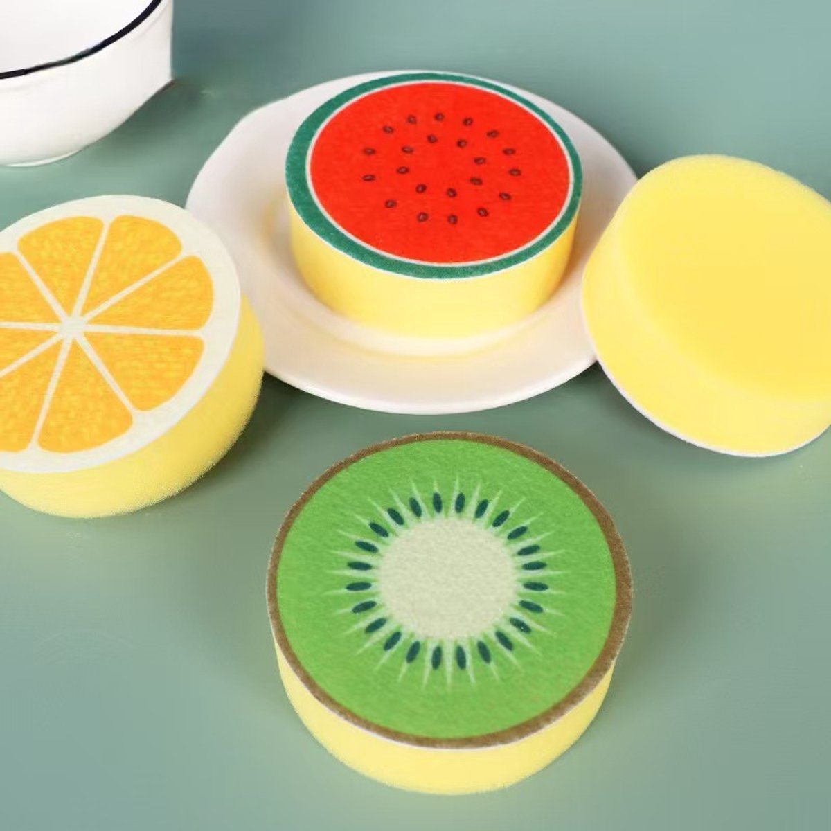 Dishwashing sponge - 4-piece set - Double-sided cleaning sponge - Dish cloth - Suitable for kitchen and bathroom