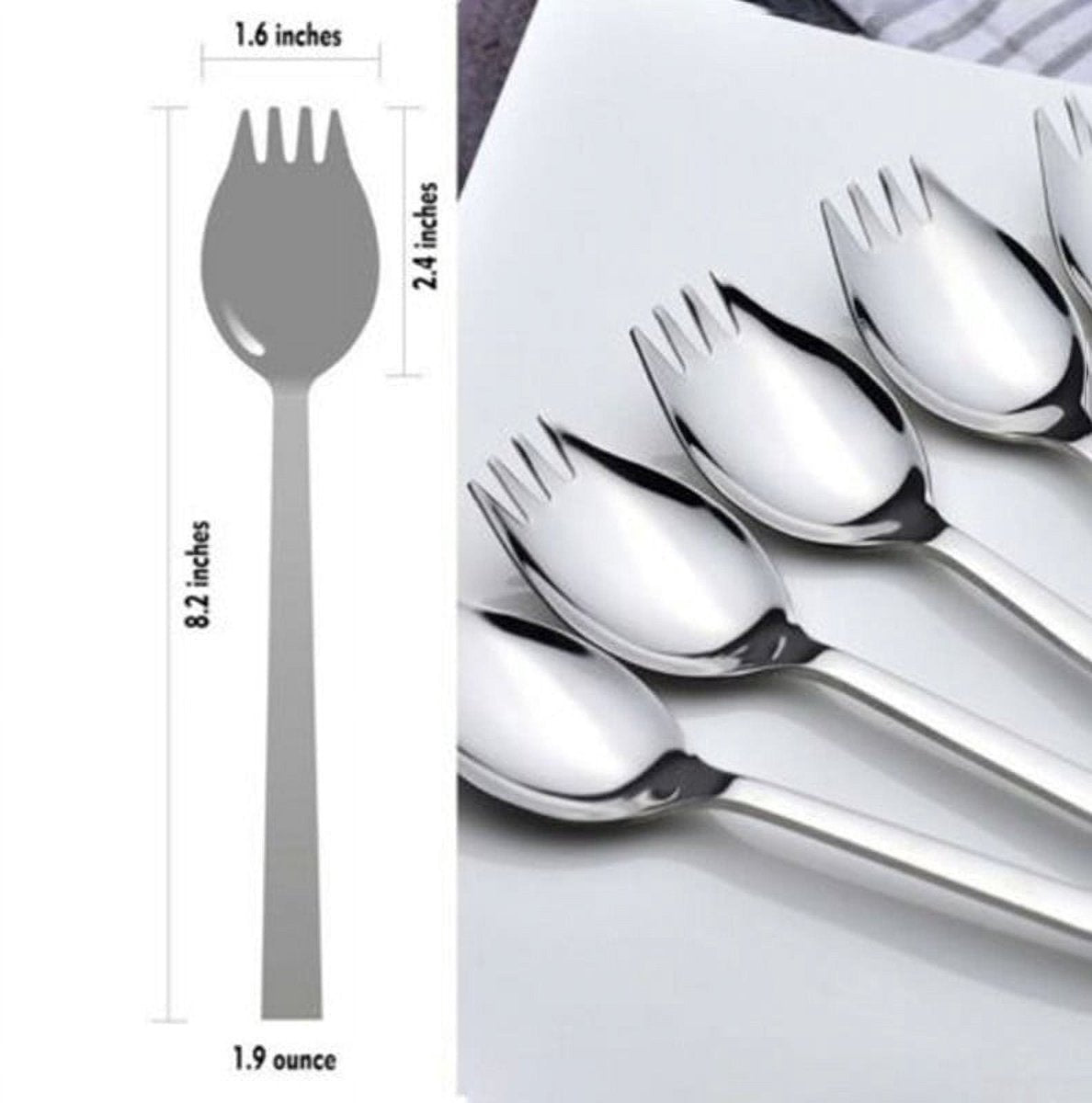 5-piece stainless steel cutlery set - fork and spoon - soup, salad and noodle spoons and forks