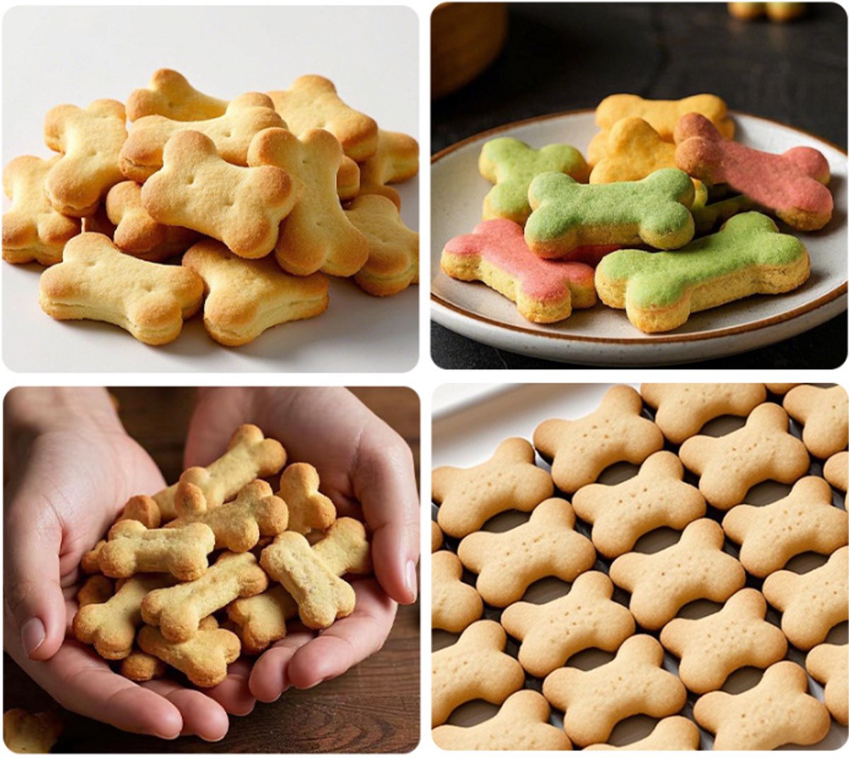 Bone Cookie Cutters - Stainless Steel Baking Cup Set - Kitchen & Baking Tools - With Cleaning Brush - Enjoy cooking with your kids.