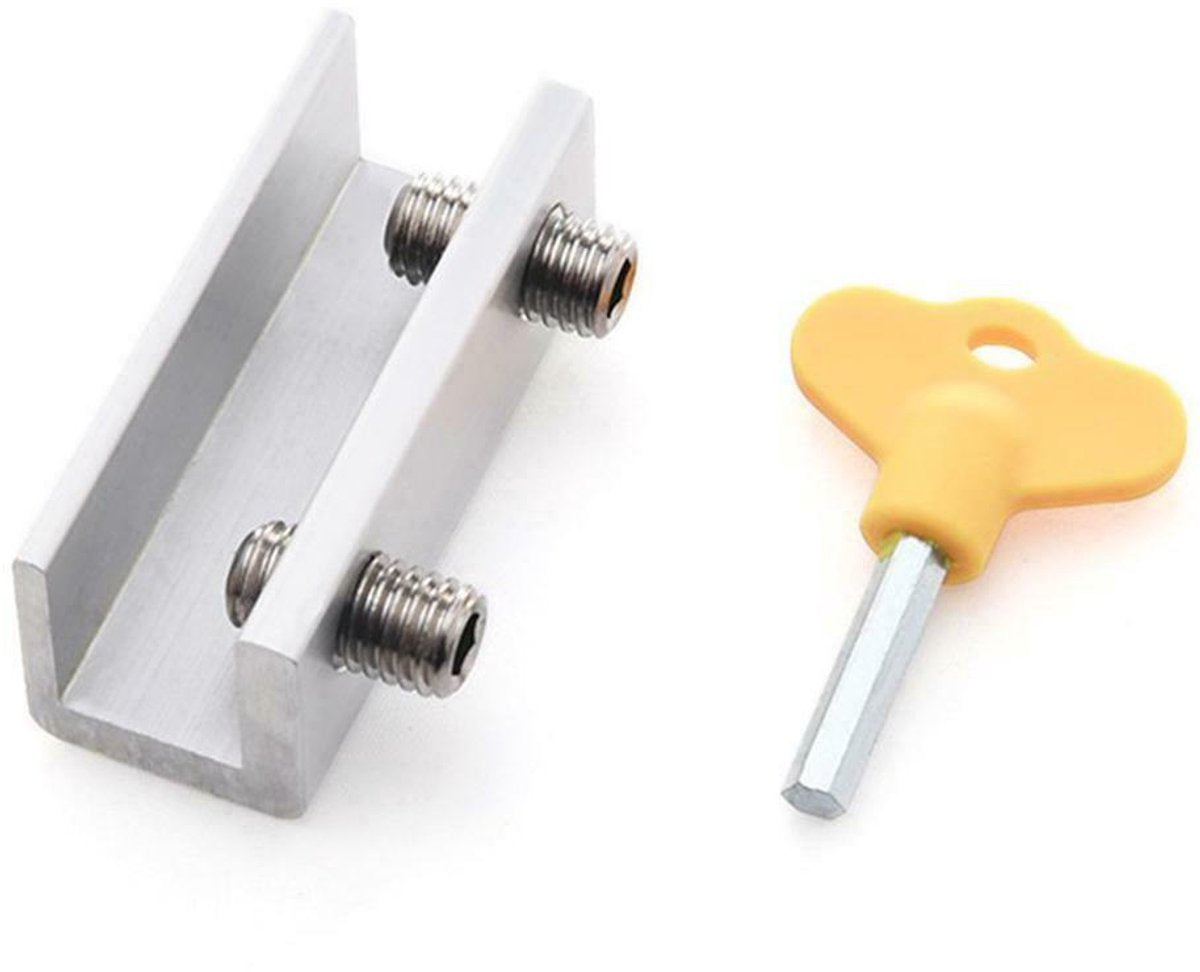 4-pack Door & Window Security - Aluminum and Stainless Steel - Reusable Window Locks - Improved Airflow - With Protective Pads - Suitable for Offices