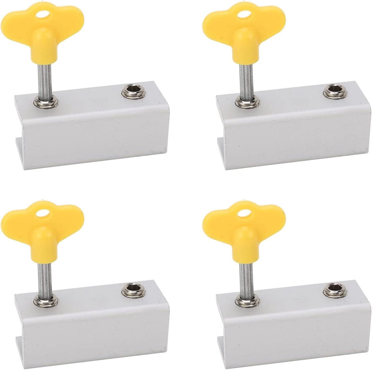 4-pack Door & Window Security - Aluminum and Stainless Steel - Reusable Window Locks - Improved Airflow - With Protective Pads - Suitable for Offices