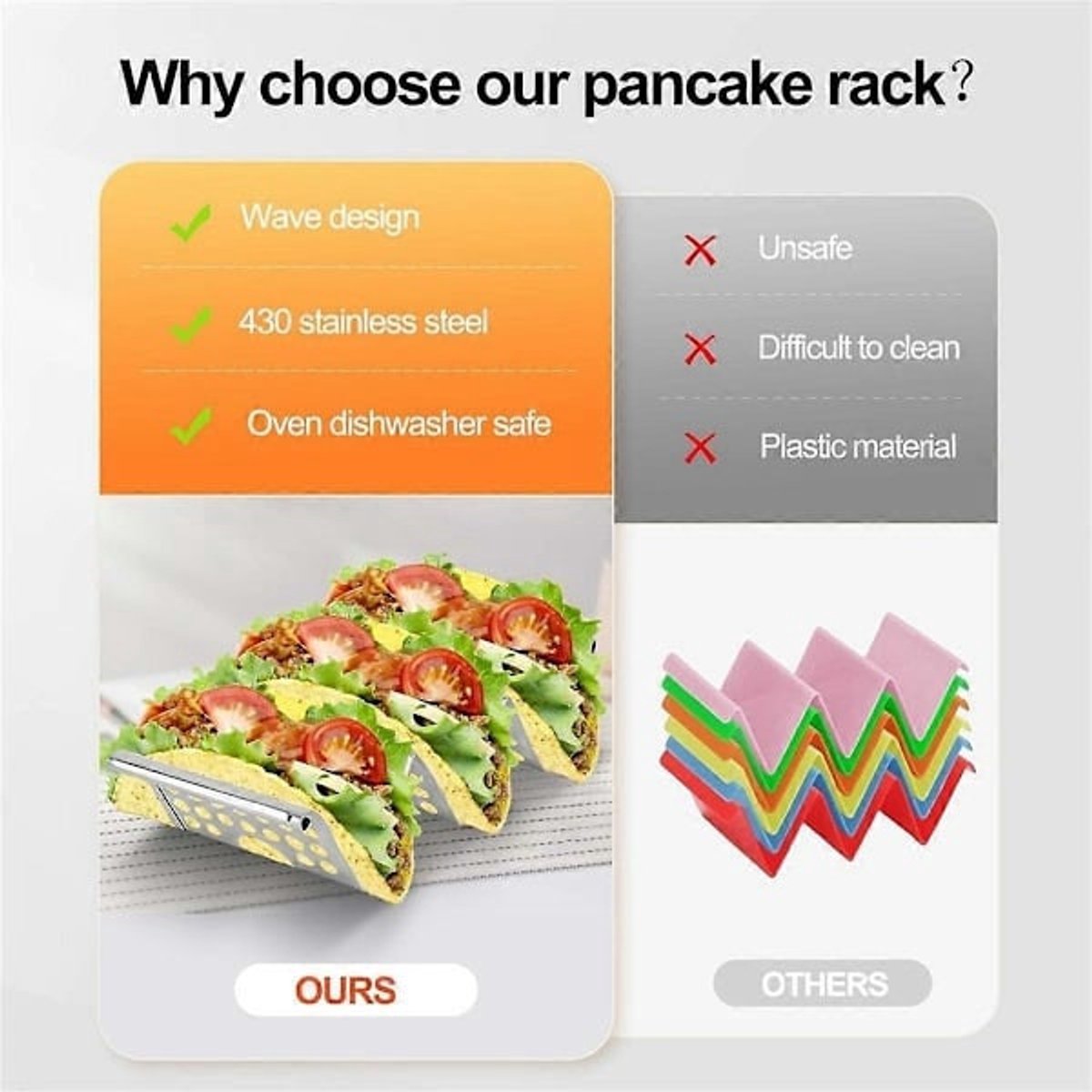 Cornbread Rack - 4-Tier Stainless Steel Rack with Handles - Cornbread Warming Rack, Holds up to 3 Cornbreads - Cornbread Warming Rack