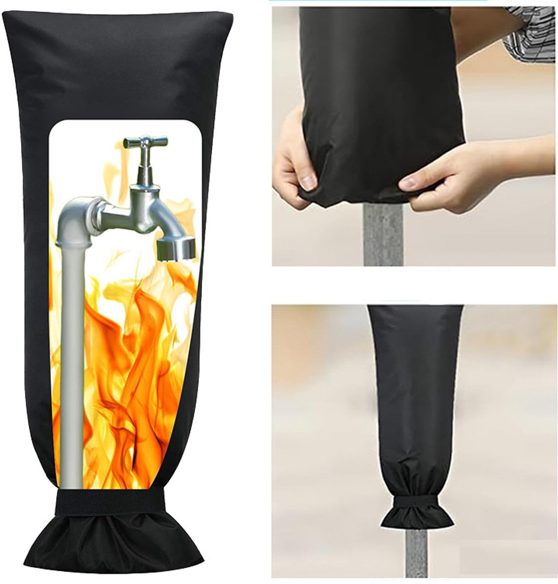 Anti-freeze cover for water taps - 3-piece pack - Insulated anti-freeze cover - Protective cover for water pipes against ice formation