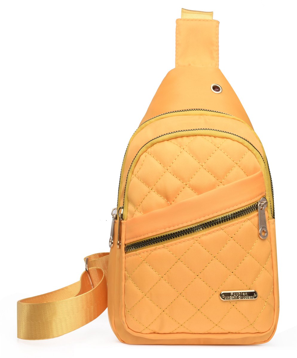 Unisex Shoulder Bag - 5 Storage Pockets &amp; Cable Grommet - Women's Crossbody Bag - Men's Crossbody Bag - Crossbody Bags - Sling Bag - Adjustable Carrying Style (Cross/Shoulder/Chest) - Yellow