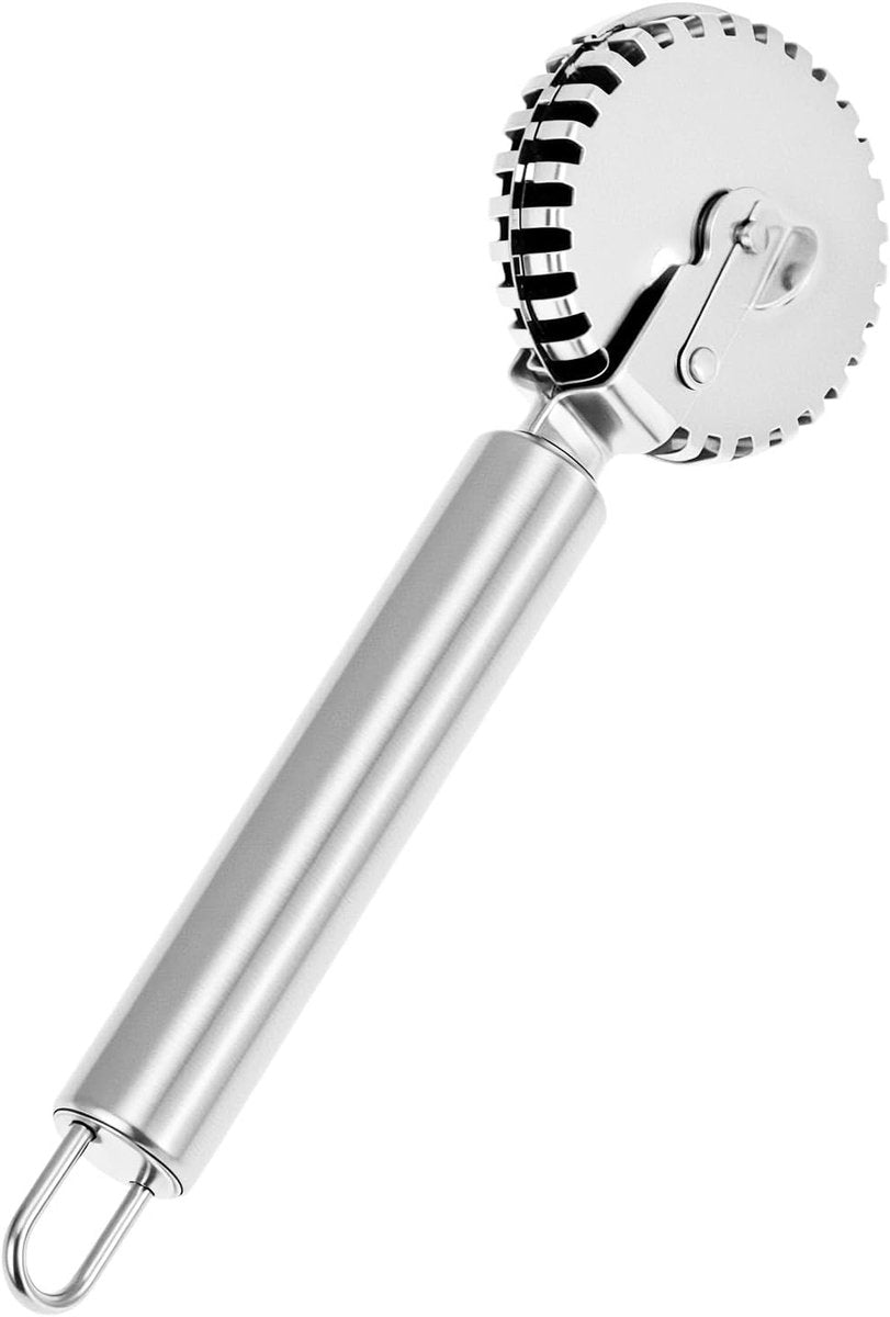 Luxury Rotary Cutter for Embossing - Baking Tools - Dough and Pastry Tools Made of Stainless Steel - Equipped with an Ergonomic Handle - Dishwasher Safe - Suitable for Cutting, Sealing and Pressing