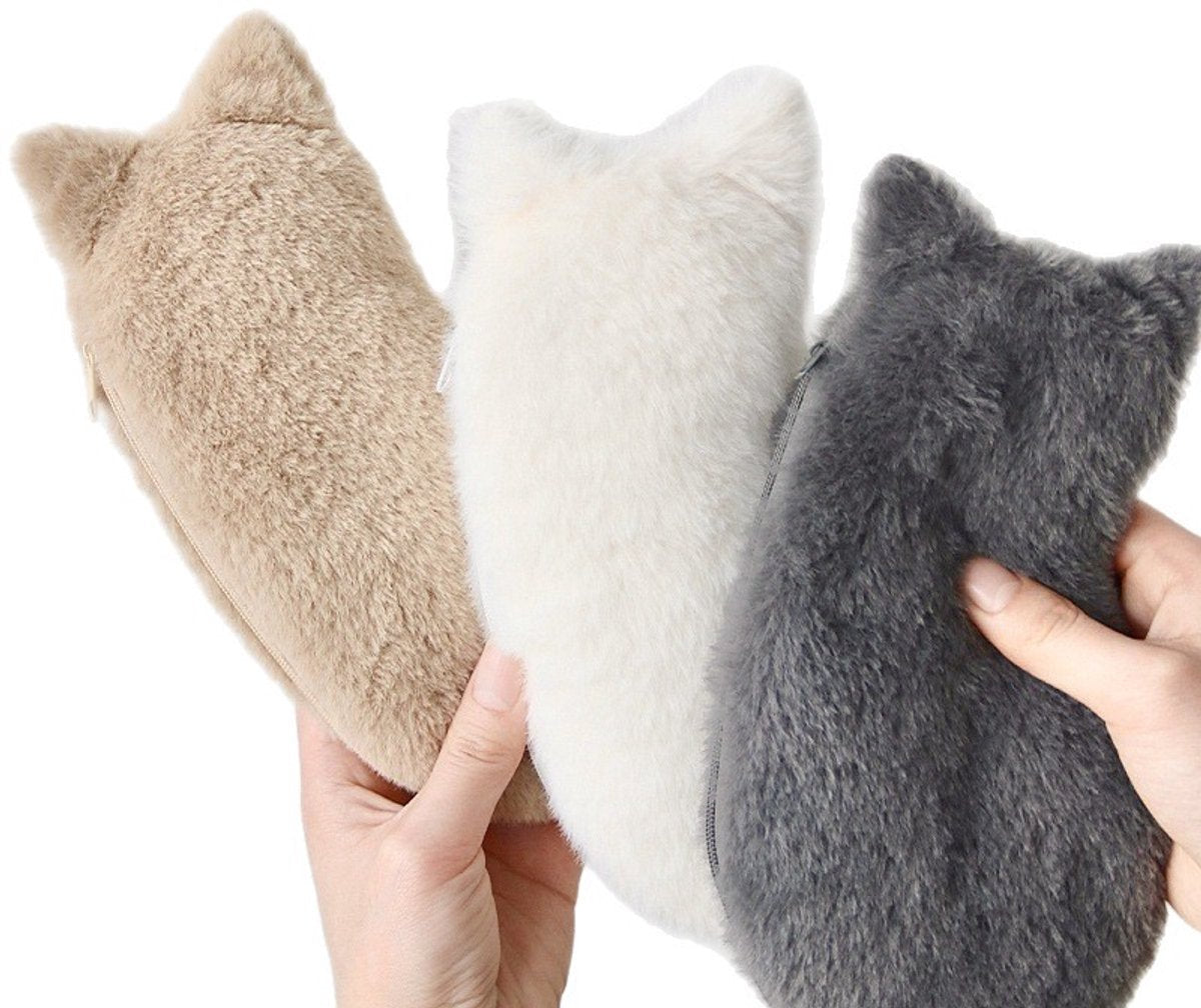 Student Storage Box - Pencil Case - Makeup Bag - Cute Cat-Shaped Storage Bag - Creative Cat-Shaped Storage Bag - Lightweight and Portable - Suitable for School, Office and Travel（Black）