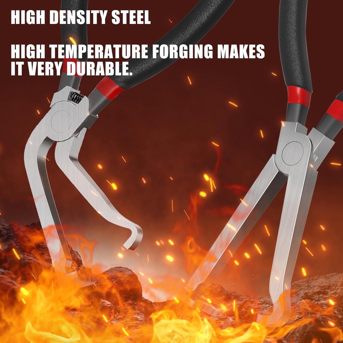 2-Pack Auto Electrical Disconnect Pliers Set - Straight & 60° Angle for All Reach - Non-Slip Handles