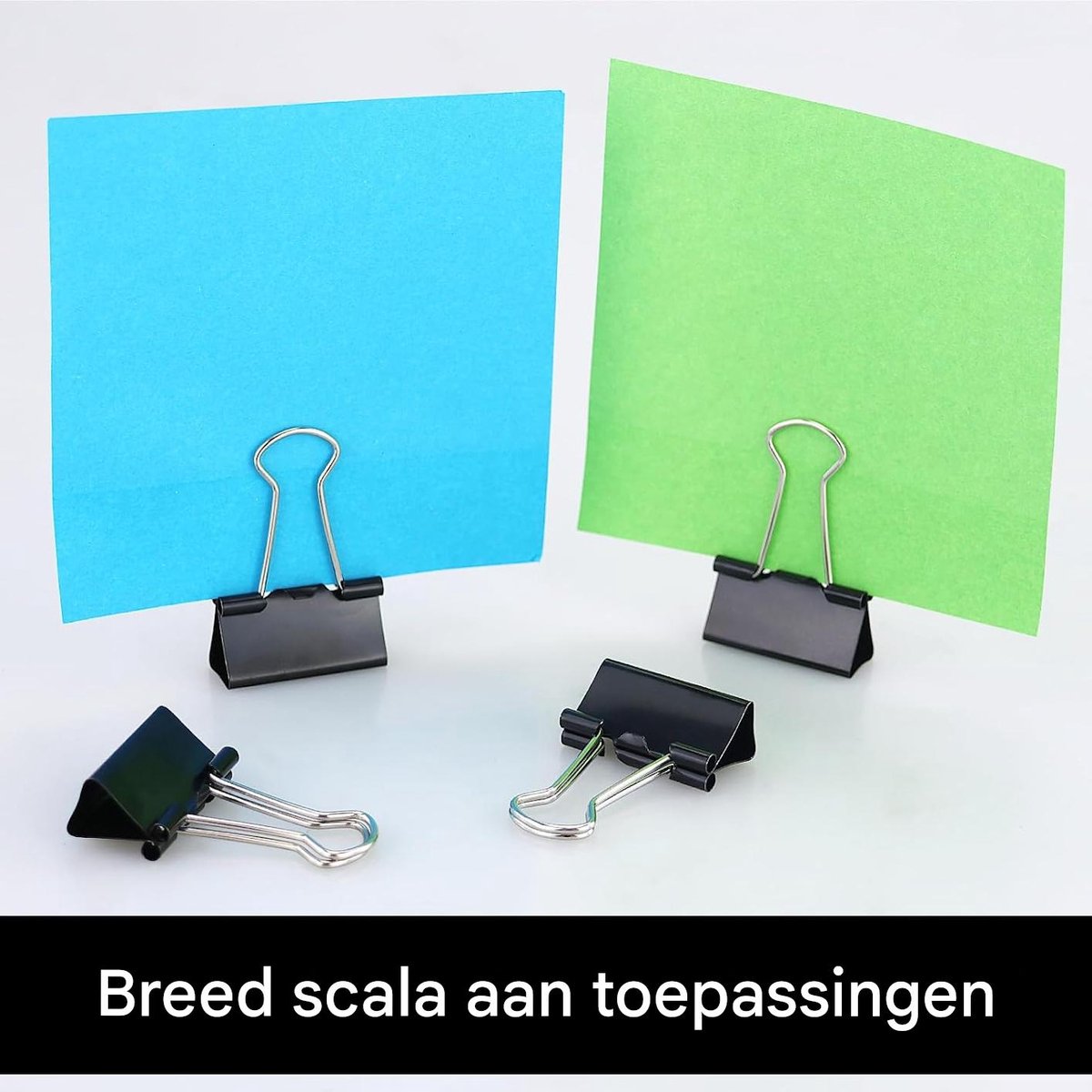 105 ring binders - 15 mm/19 mm/25 mm/32 mm metal paper clips - black folding clips - double-folded ring binders - for papers and documents