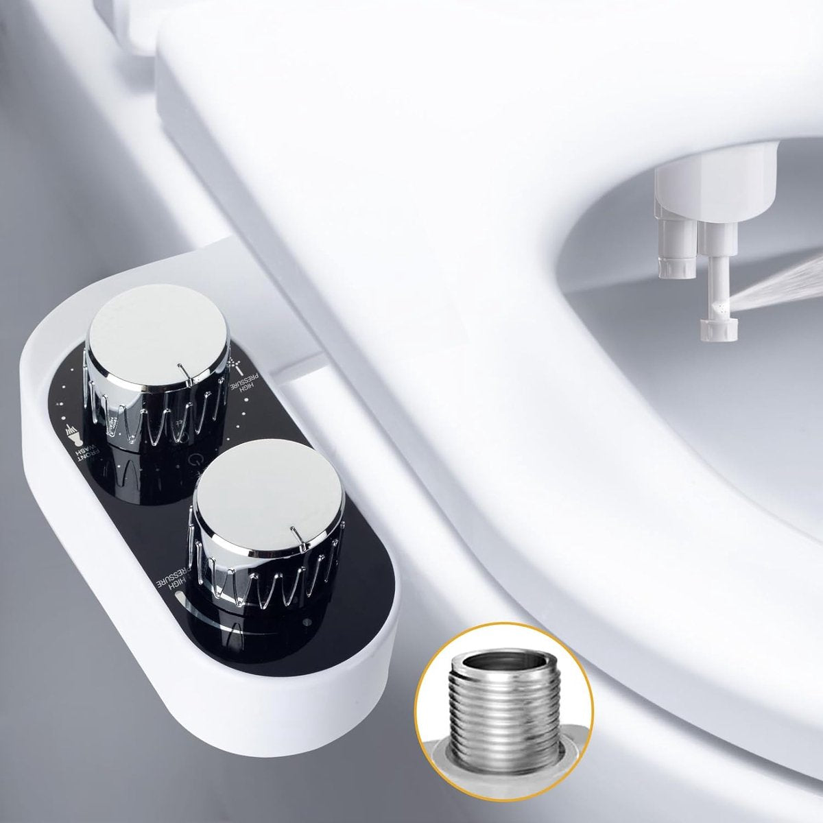 bidet - Toilet bidet | With 2 spray heads - Self-cleaning bidet spray - Adjustable water pressure - Toilet bidet attachment - Comes with a bidet installation video