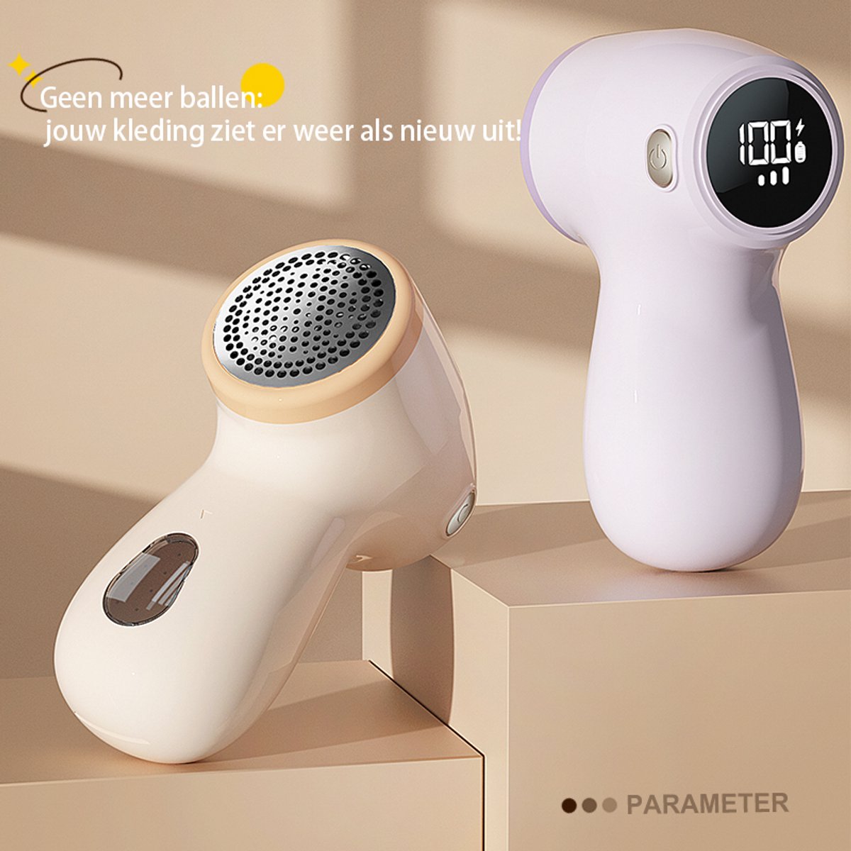 Rechargeable Lint Remover with Display - Lint Remover - Suction and Shave Function - Lint Remover - Type-C Charging - 3 Working Modes & 6-Blade System - Purple