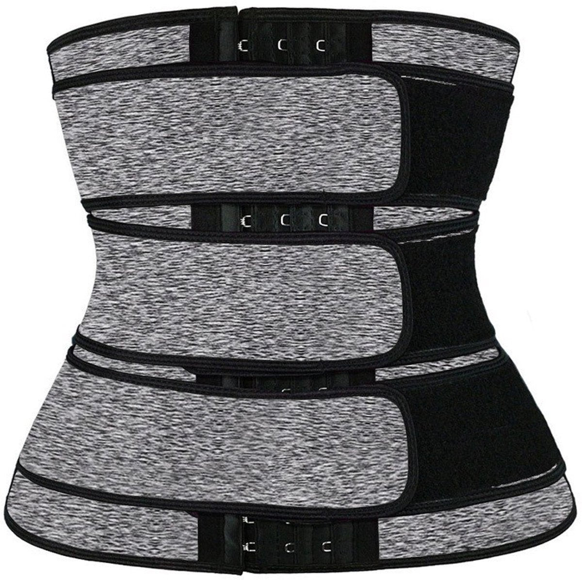 Women Sweat Reducer Training Belt - Sweatband - Waist Trainer - Slimming Belly Band - 3-Row Closure &amp; Breathable Material - Extended Sizes (S to 6XL) - Gray, XXL