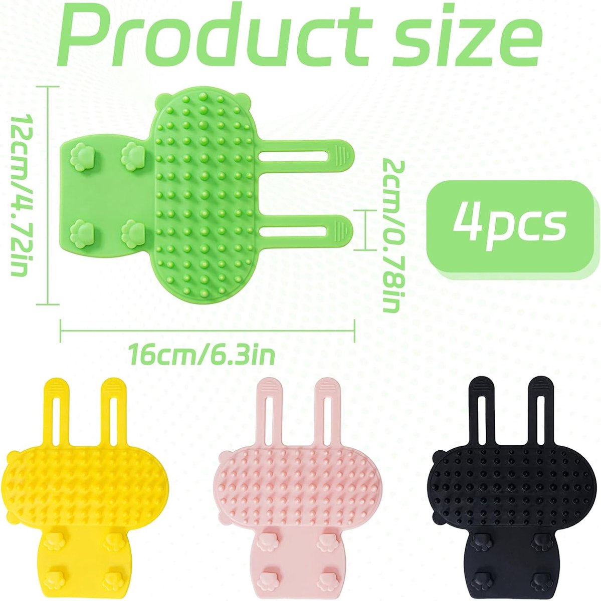 Cat Toys - Set of 4 - Scratching Post - Cat Comb - Made of Silicone - Reduces flying hair, scratching and itching - An excellent gift for cat lovers to give to their beloved pets.