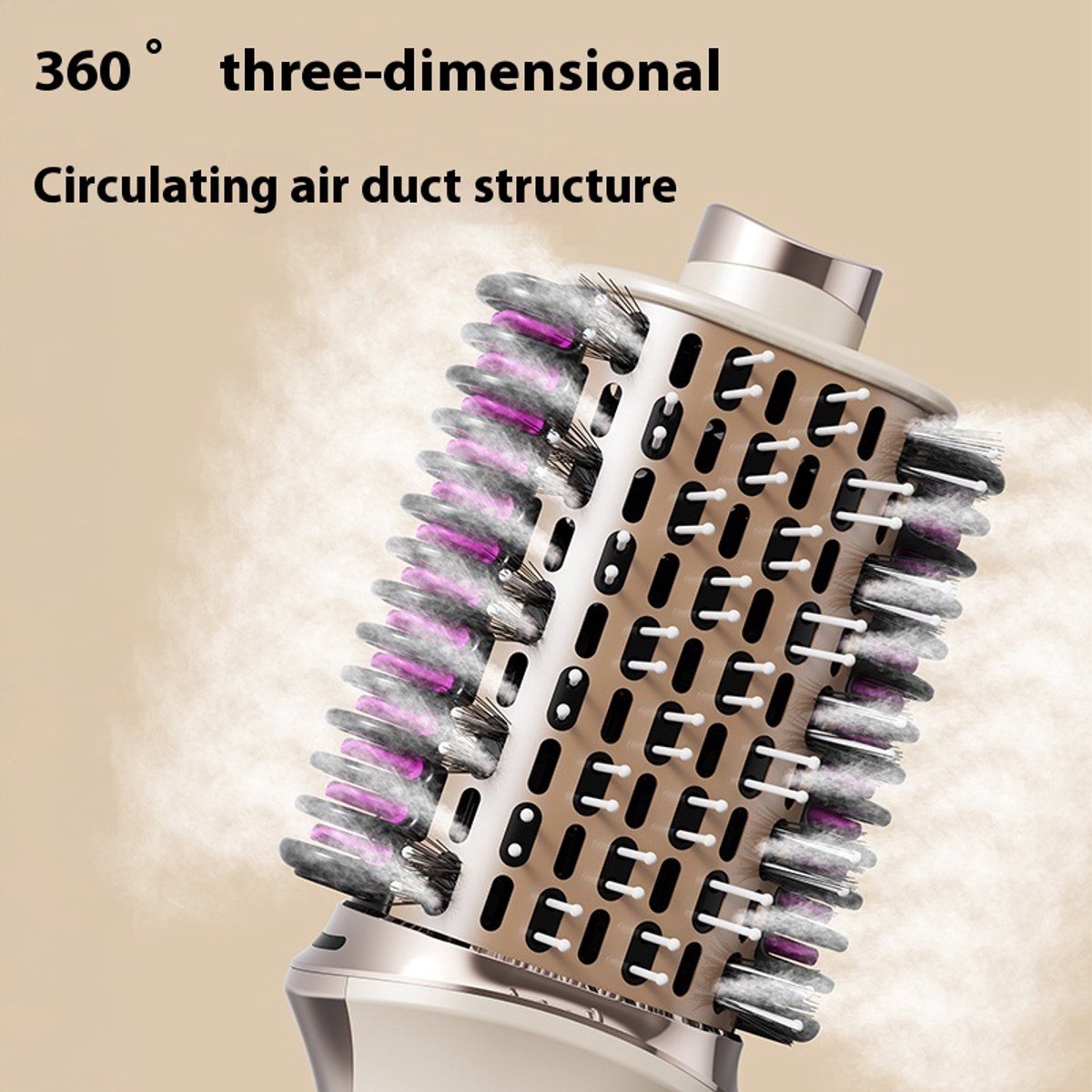 3-in-1 Multistyle Hair Dryer - Dryer, Styling Brush & Curling Iron - Hair Dryer Brush - Curling Brush - 650W, 4 Adjustable Settings