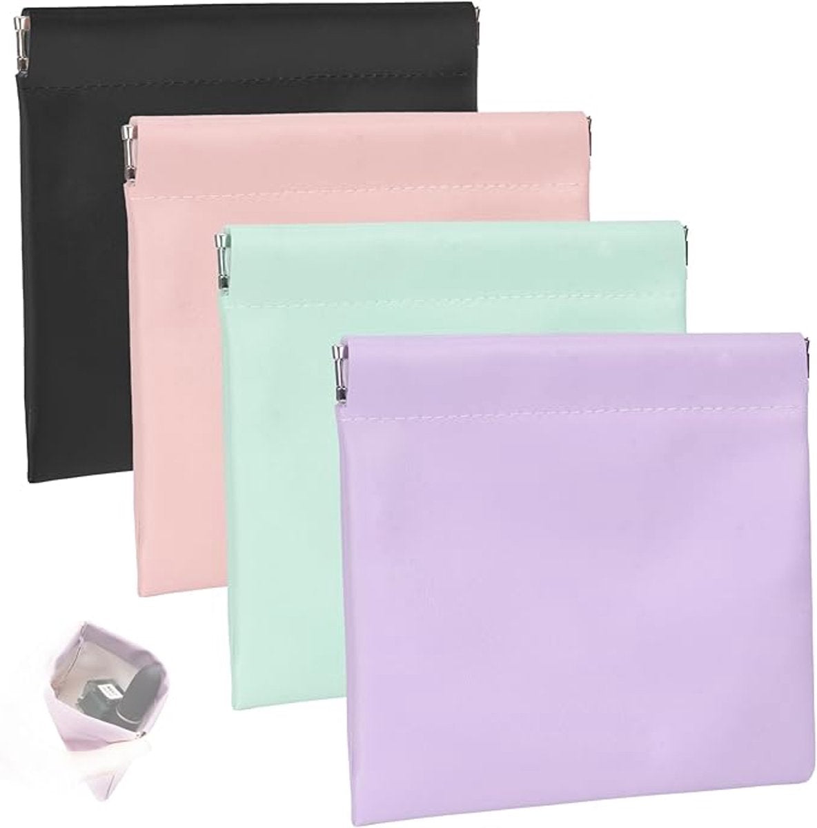 Wallet - Organizer - Women's Wallet - Gift - Gift for Women - Gift for Girlfriend - Gift for Mother - Set of 4 (Pink, Light Green, Light Purple, Black)