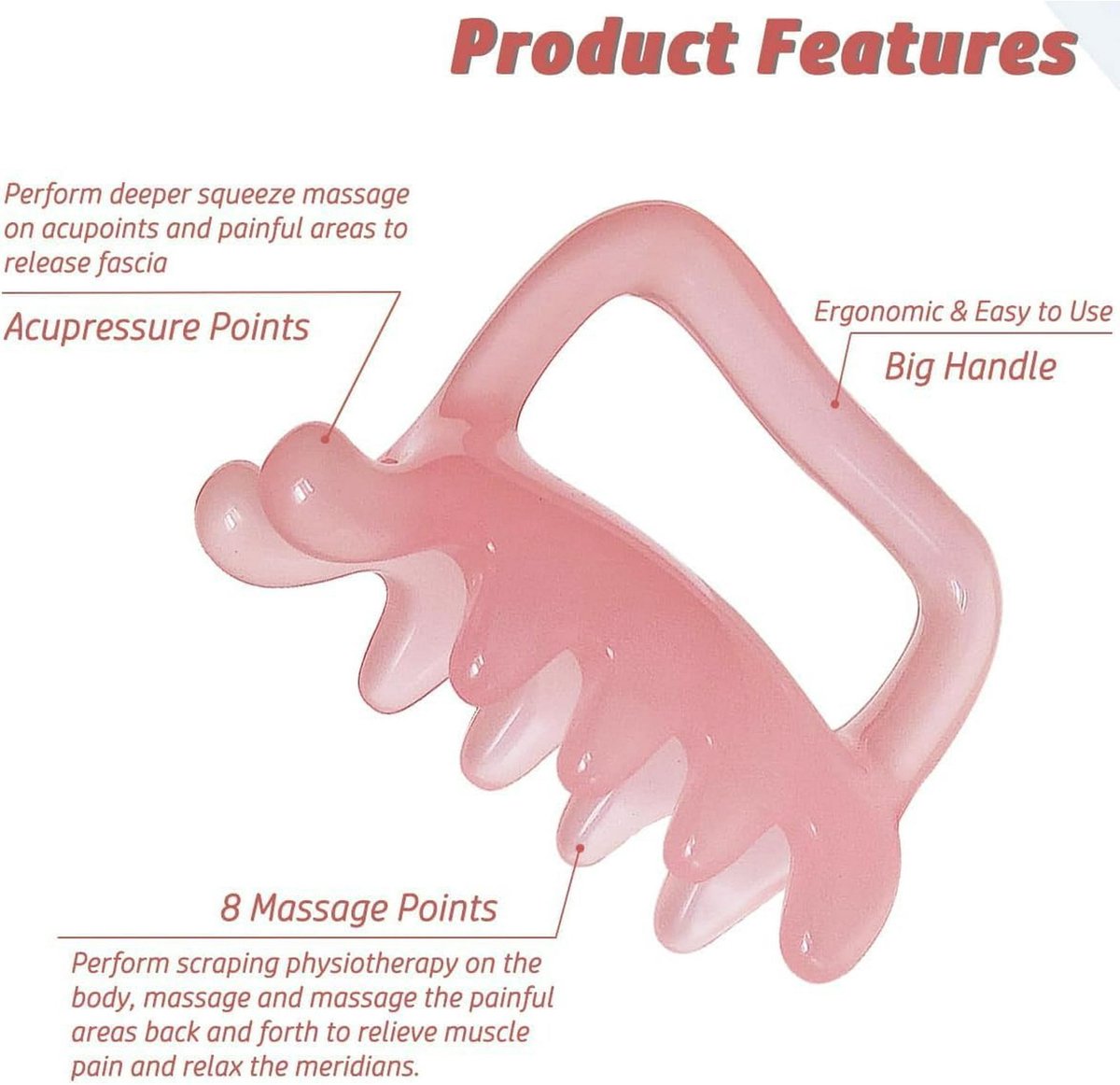 Massage Tool - Myofascial Release - Relieves Tension - Pink