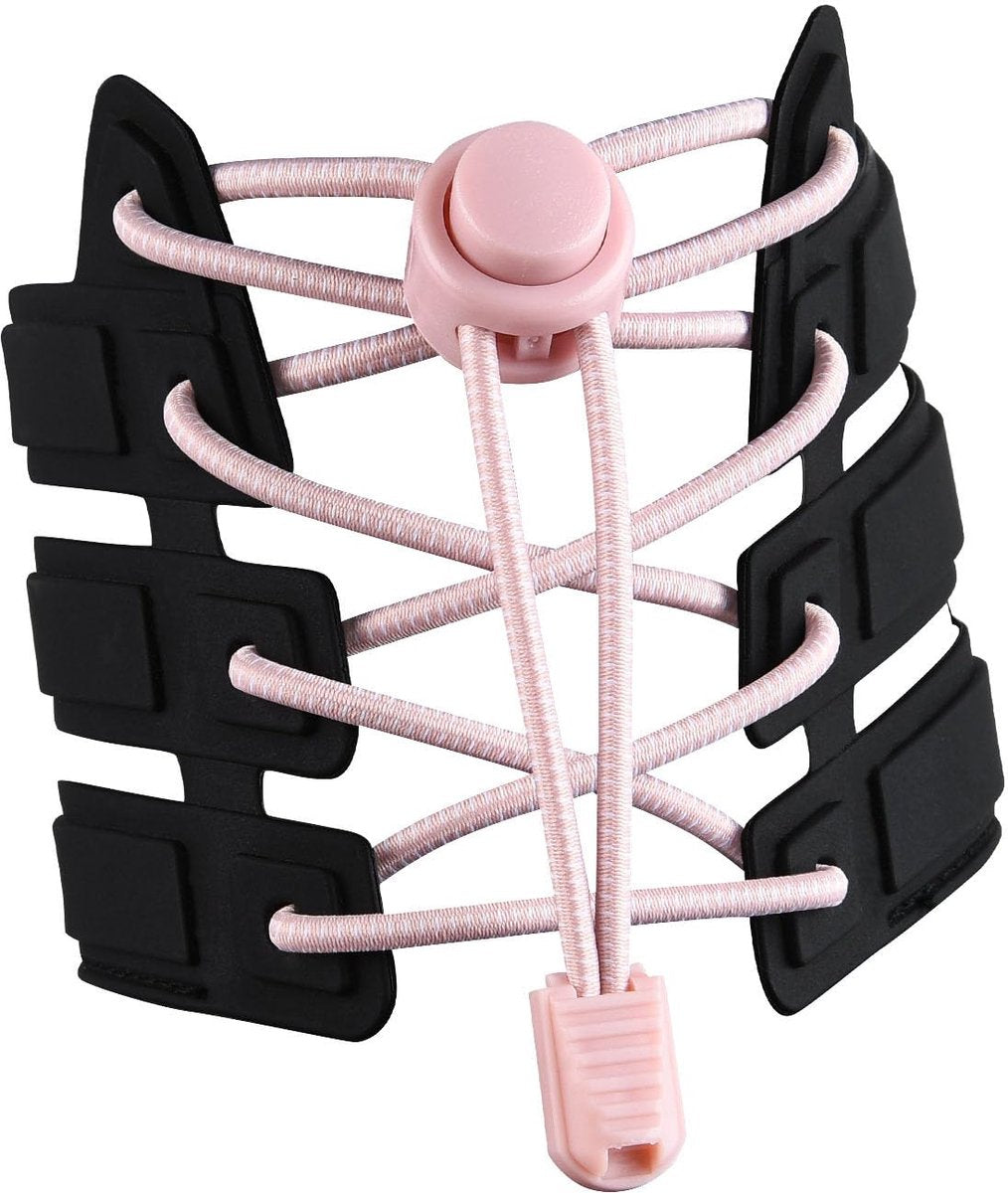 Sneaker Laces 120CM suitable for Sneakers - Elastic laces without a knot - Suitable for students and adults - With strong buckle and quick-release function (Light pink)