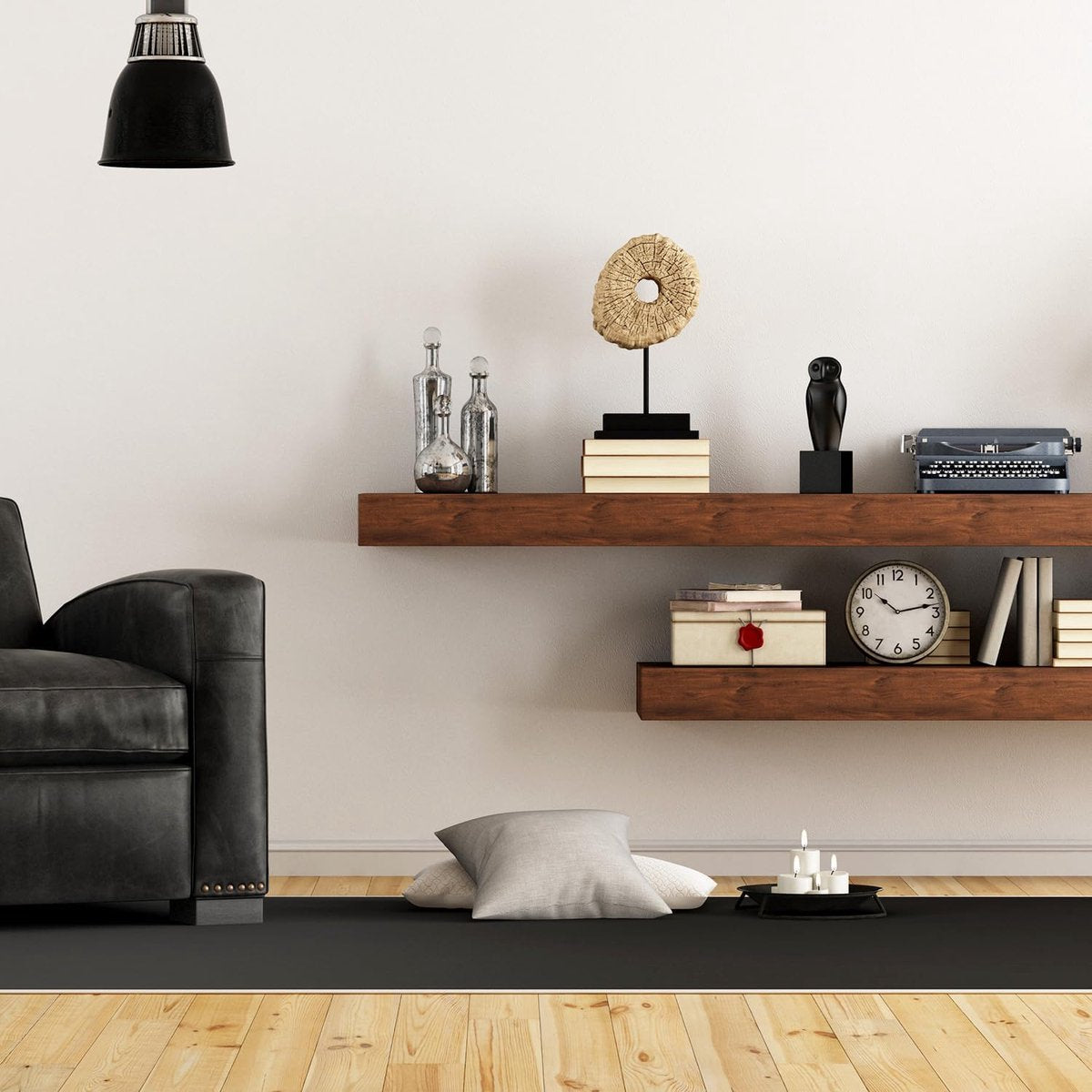 Floating Shelf Brackets - Pack of 4 - Shelf Brackets - 75mm (3 inch) Heavy-Duty Concealed Shelf Brackets - Includes Mounting Screws - For supporting wall display cases and furniture shelves