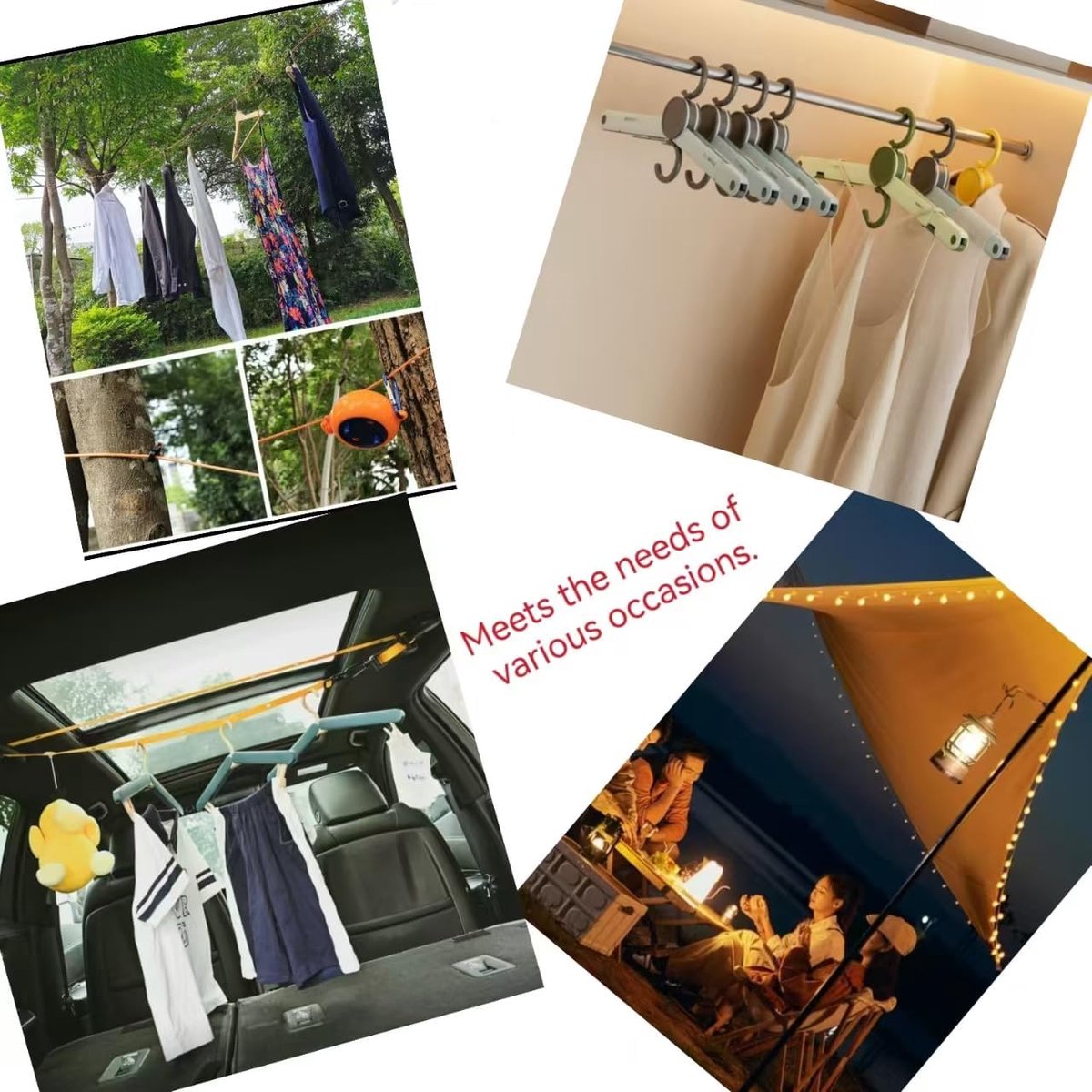 Clothes Rack - 5 pieces - Foldable clothes rack - Travel clothes rack - Shoe rack - Travel accessories - Suitable for camping, traveling and business trips (Vegetable)