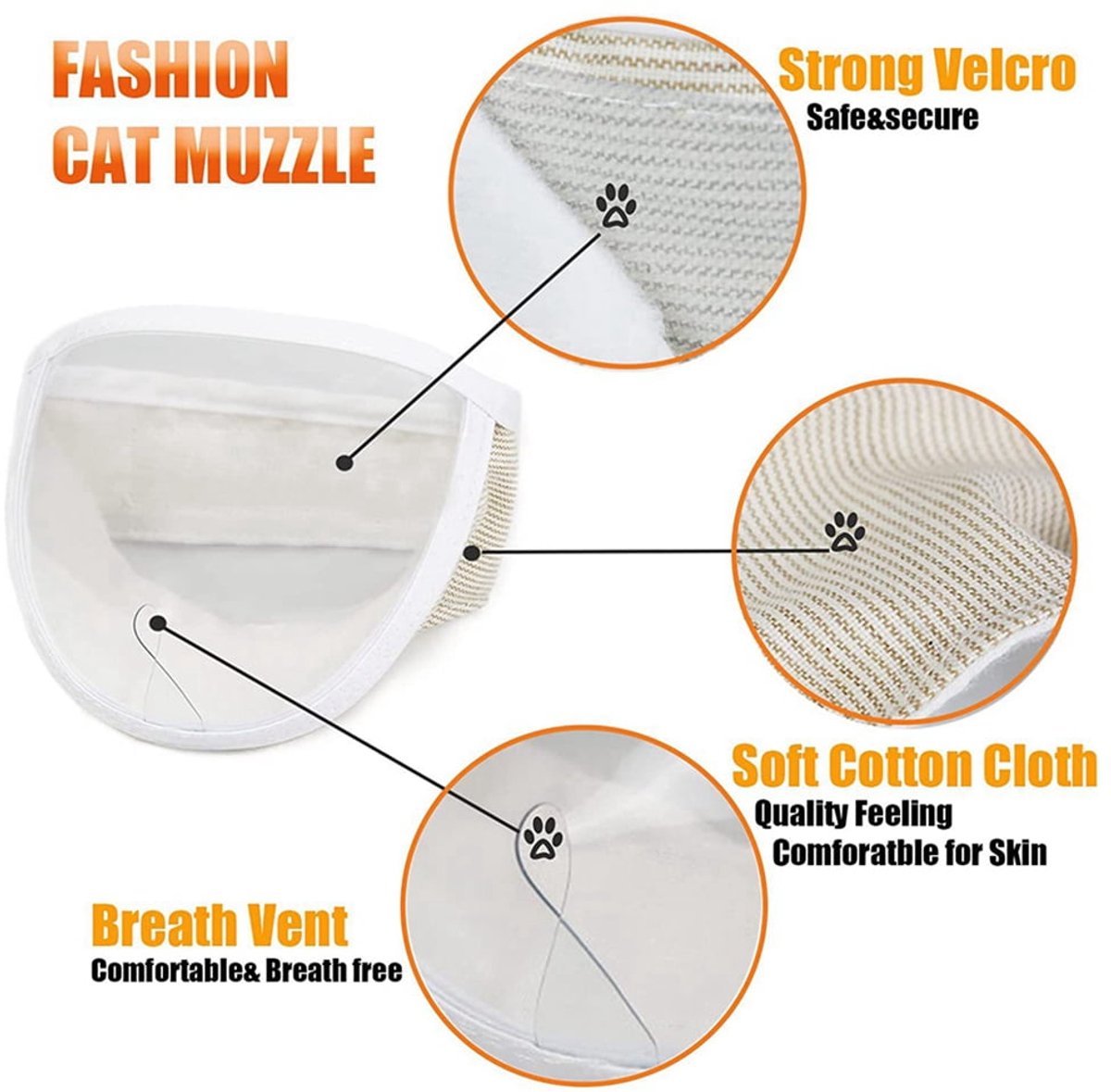 1 Piece - Adjustable Visor - Muzzle with Wide Field of View - Breathable and Bite-Resistant Muzzle - Muzzle for Cat Grooming（S：Suitable for cats with a head circumference of 17-21 cm）