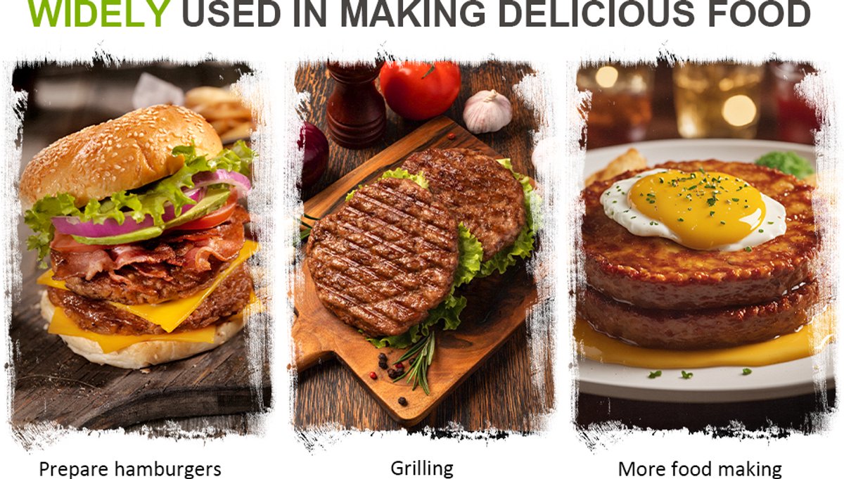 3-in-1 Hamburger and Hamburger Press - Hamburger Mold - Non-stick, durable patty maker for stuffed burgers and sliders - Easy to clean - Orange