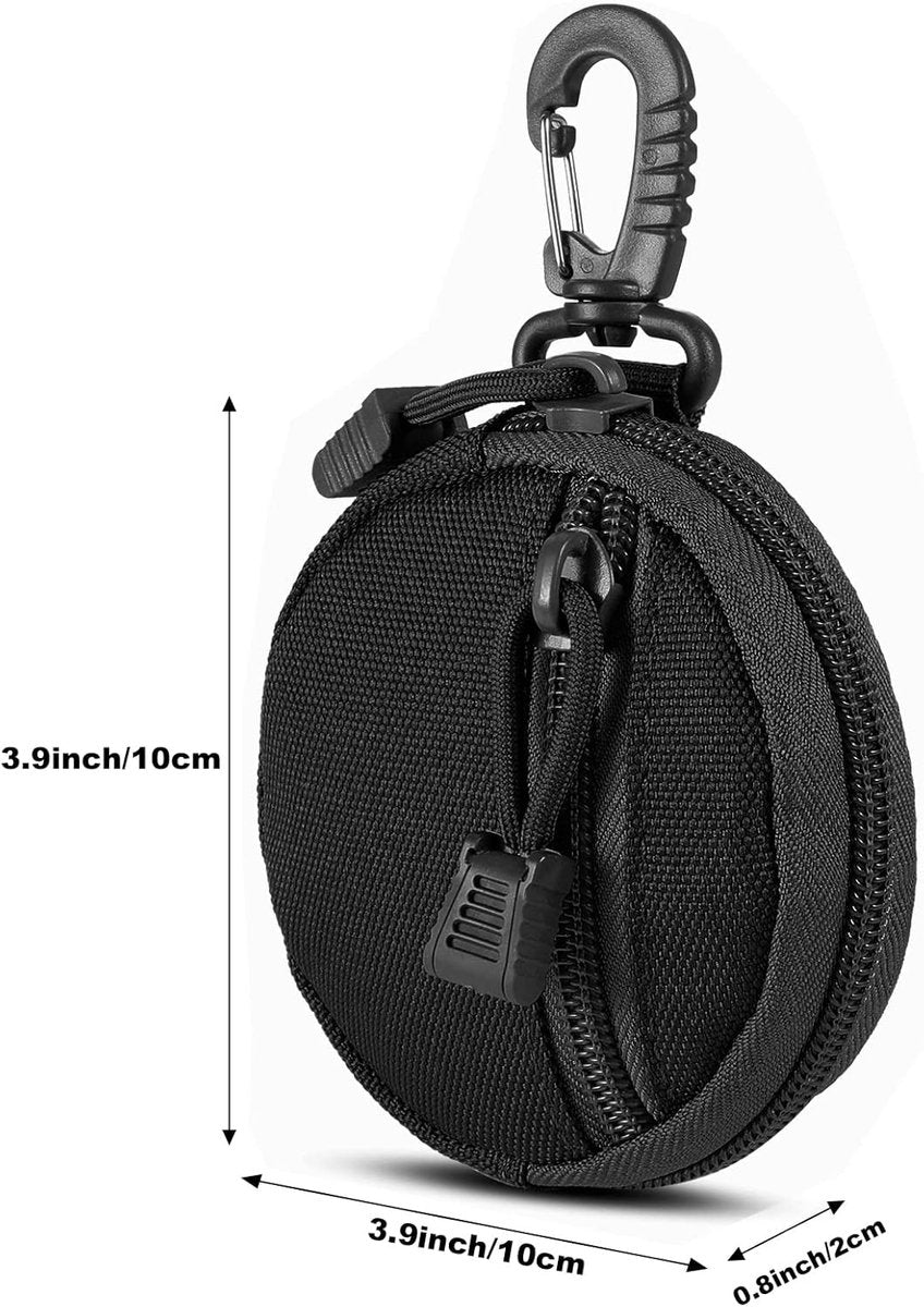 Storage Bag - Accessory Organizer - Compact Wallet for Daily Use - Suitable for Travel, Sports, Running, Camping and Other Indoor and Outdoor Activities - Set of 2 (Black)