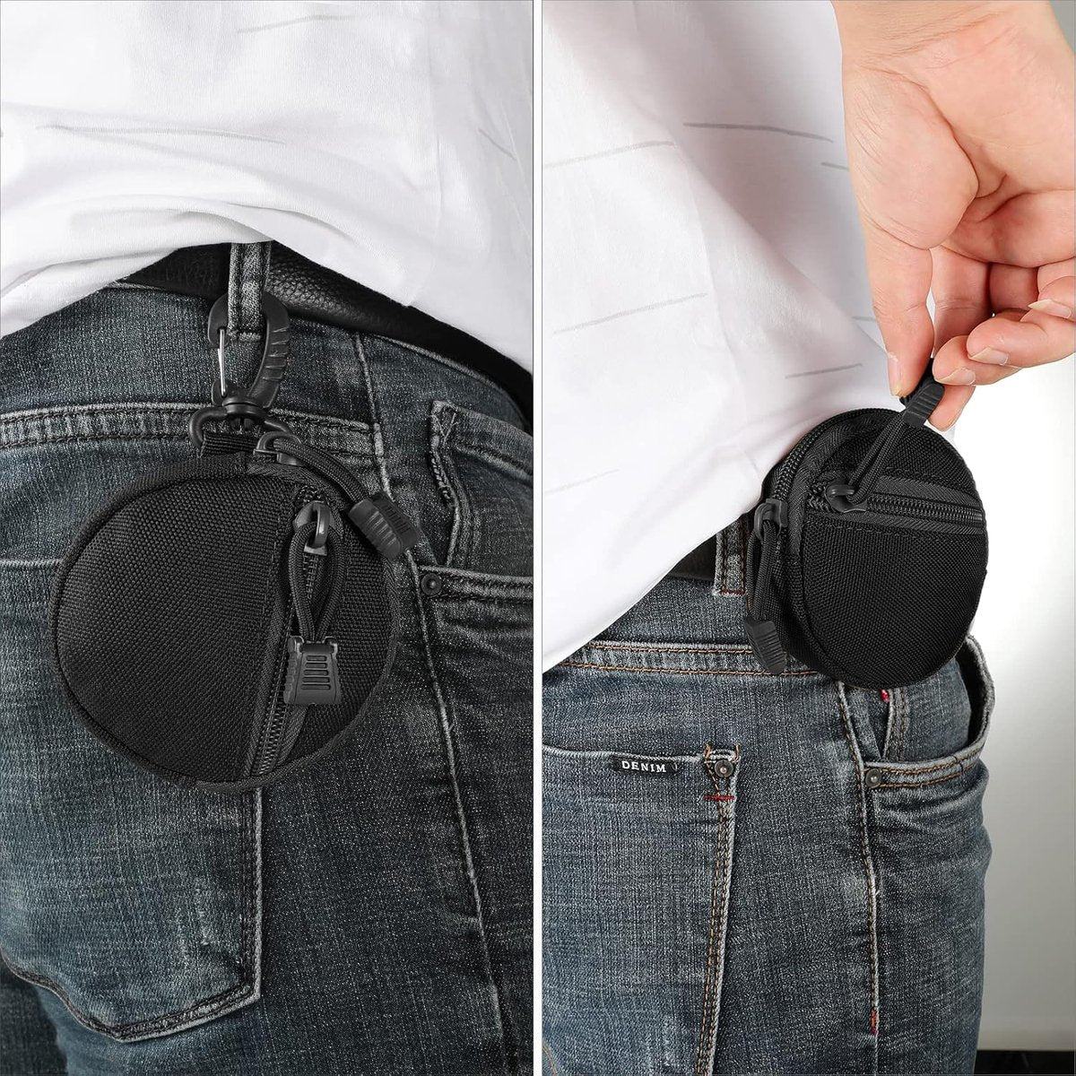 Storage Bag - Accessory Organizer - Compact Wallet for Daily Use - Suitable for Travel, Sports, Running, Camping and Other Indoor and Outdoor Activities - Set of 2 (Black)