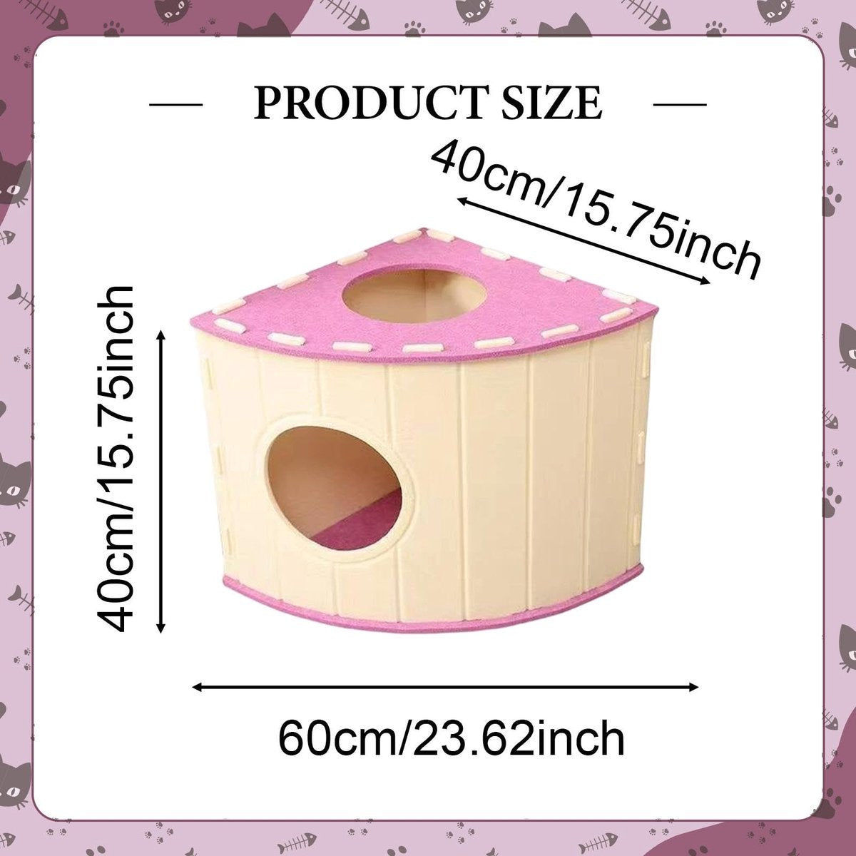 Cat House - Cat Basket - Cat Den - Felt-Shaped Cat Bed - Suitable for All Seasons - Warm | Scratch-Resistant - Pet Bed | Deep Sleeping Bed - Pink