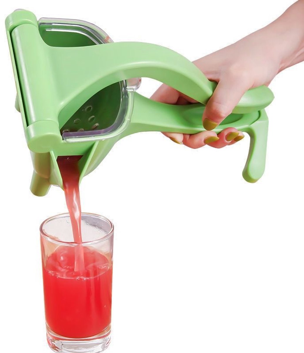 Manual Juicer - Fruit and Vegetable Juicers - Portable Multifunctional Lemon and Orange Juicer for Home Use - High Efficiency Juicing Appliance - Light Green