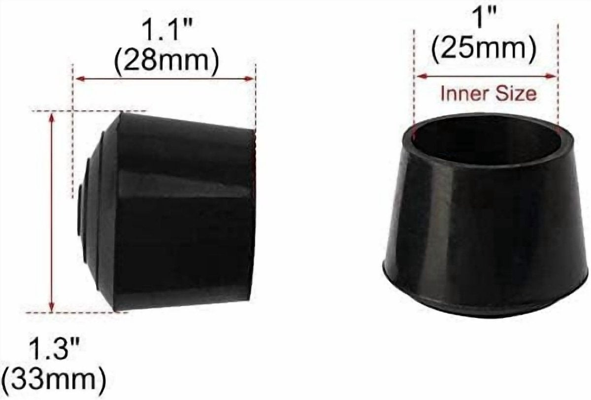 Chair Leg Covers - 12-Piece Rubber Chair Leg Covers - Chair Covers - 1 Inch Chair Leg Covers - Black