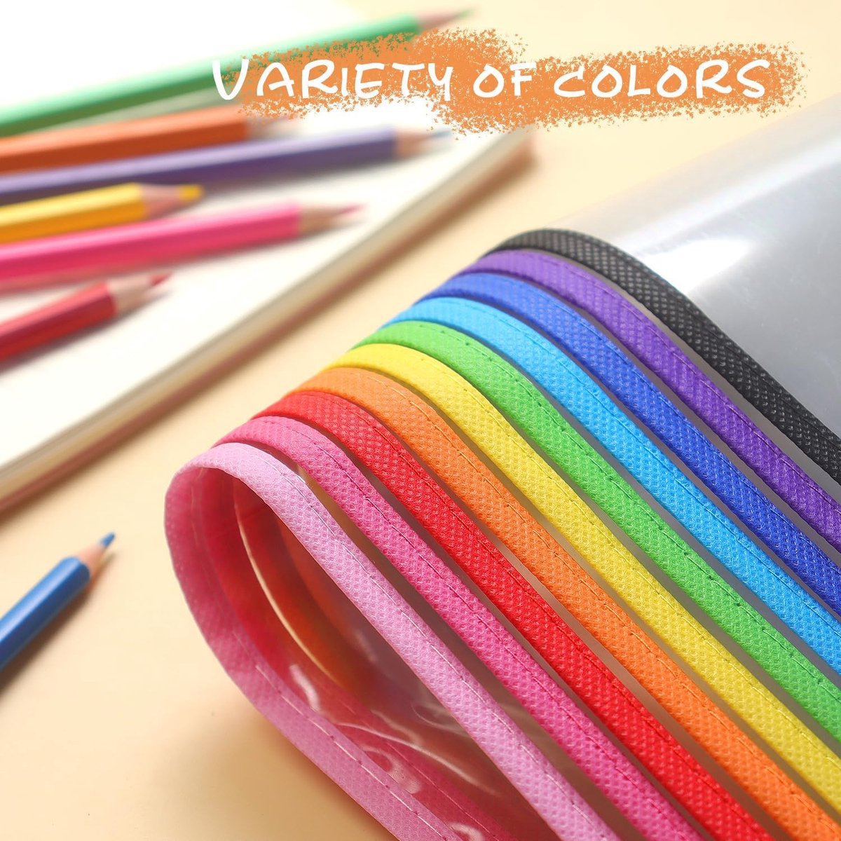 Erasable and Writable Folders - Pack of 30 | Includes 30 water-based whiteboard markers and 1 eraser - Transparent plastic folders/protective sleeves - Drawing and tracing bags for young children - Erasable and writable - Random colors