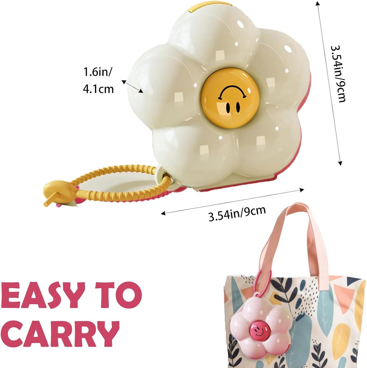 Mini Pill Box - Portable Jewelry Box - Flower-Shaped Storage Box - For storing small accessories - Suitable for boys and girls (White)