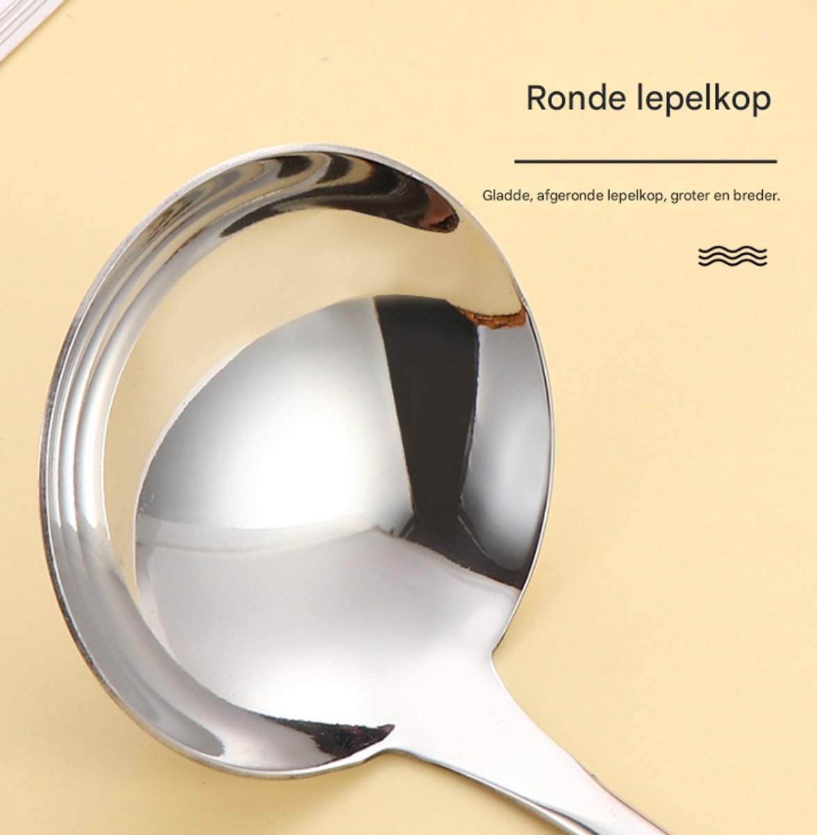 Spoons - 2-Piece Set - Stainless Steel Soup Spoon with Bamboo Handle - Long Handle Soup Spoon - Soup Spoon - Strainer - Strainer Set - Durable and Comfortable Kitchen Utensils