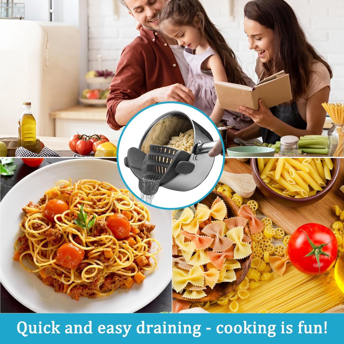 Water Filter - Cookware Filter - Pasta Drainer - Suitable for all cookware - Perfect for draining pasta, vegetables and fruit