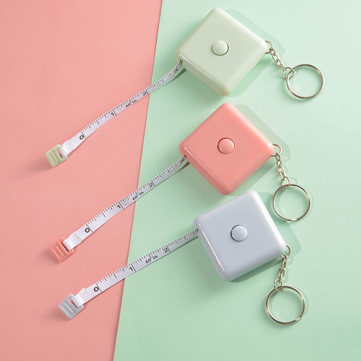 Tape Measure - Extendable Tape Measure - Small Tape Measure - 1.5 m Extendable Tape Measure for Sewing and Crafts, Body Measurements, Weaving Fabrics - Set of 3 (Blue, Pink, Green)