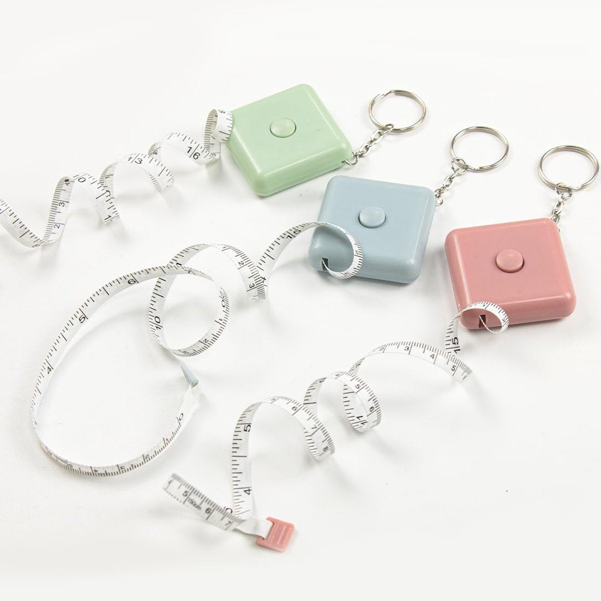 Tape Measure - Extendable Tape Measure - Small Tape Measure - 1.5 m Extendable Tape Measure for Sewing and Crafts, Body Measurements, Weaving Fabrics - Set of 3 (Blue, Pink, Green)