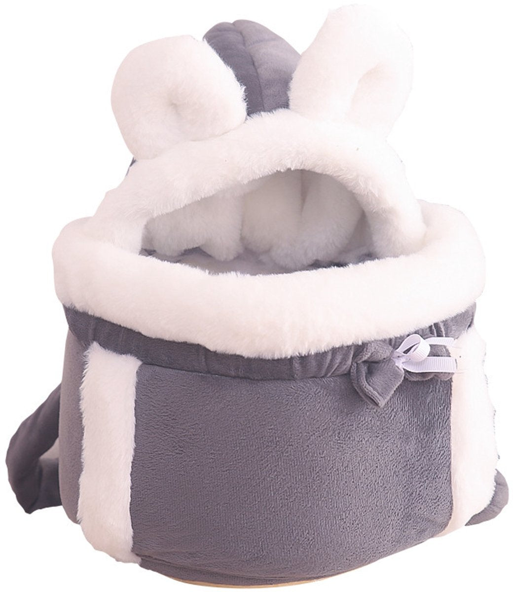 Cat Bed - Backpack for Pet Travel - Can be used as a cat basket indoors - Side pockets to keep your hands warm - Wide shoulder straps - Best choice for traveling with small pets (Gray, Size M: 25*25*21)