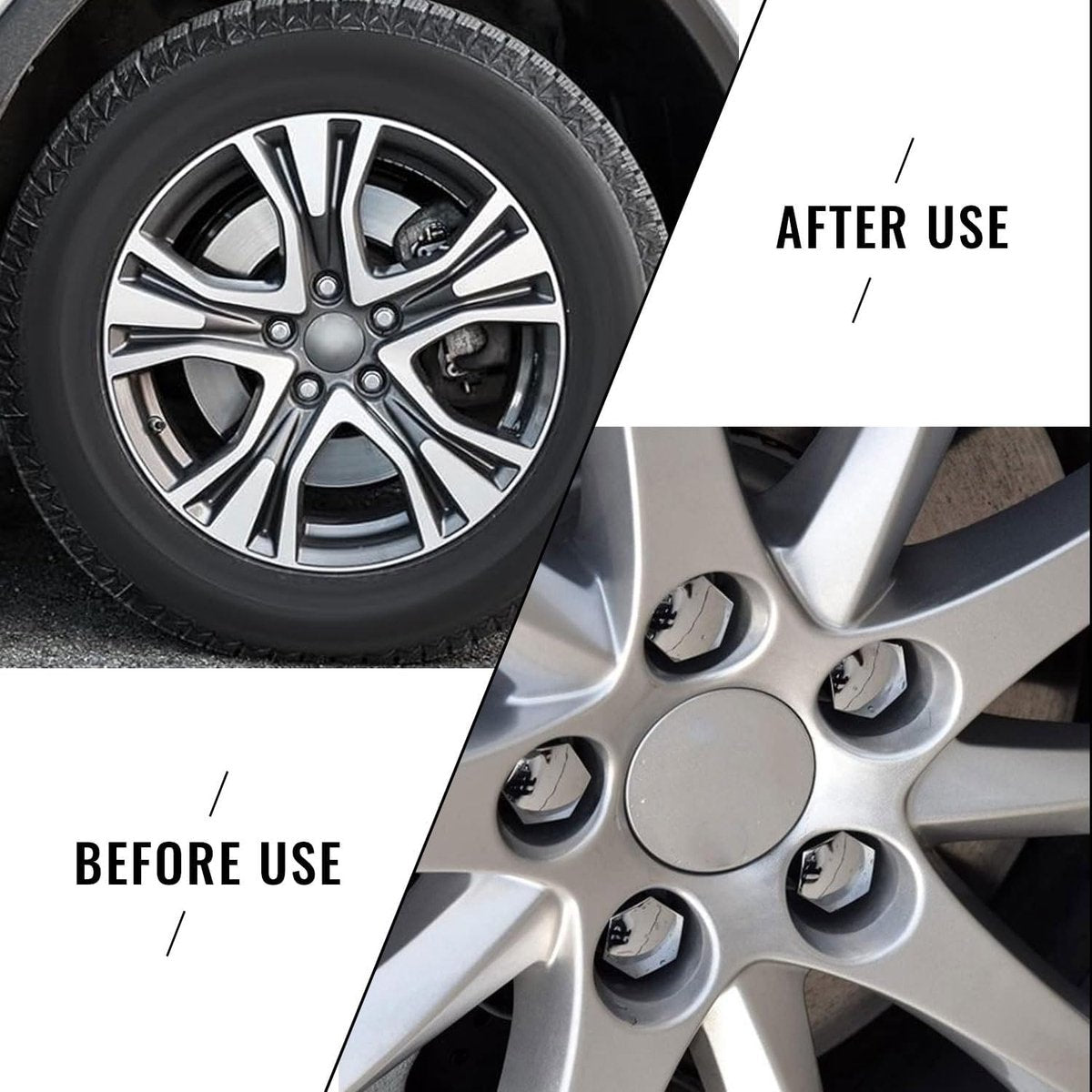 Universal wheel bolt covers (20 pieces) - 17 mm wheel bolt cover - wheel bolt cover - hexagon nut protector - with puller - suitable for all car brands (silver)