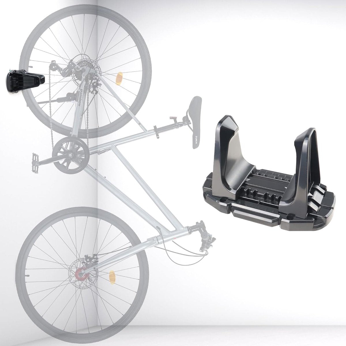 Bicycle Wall Mount - Up to 60 kg Load Capacity - For Tires 27-83 mm - Space-Saving Suspension for Garage & Home