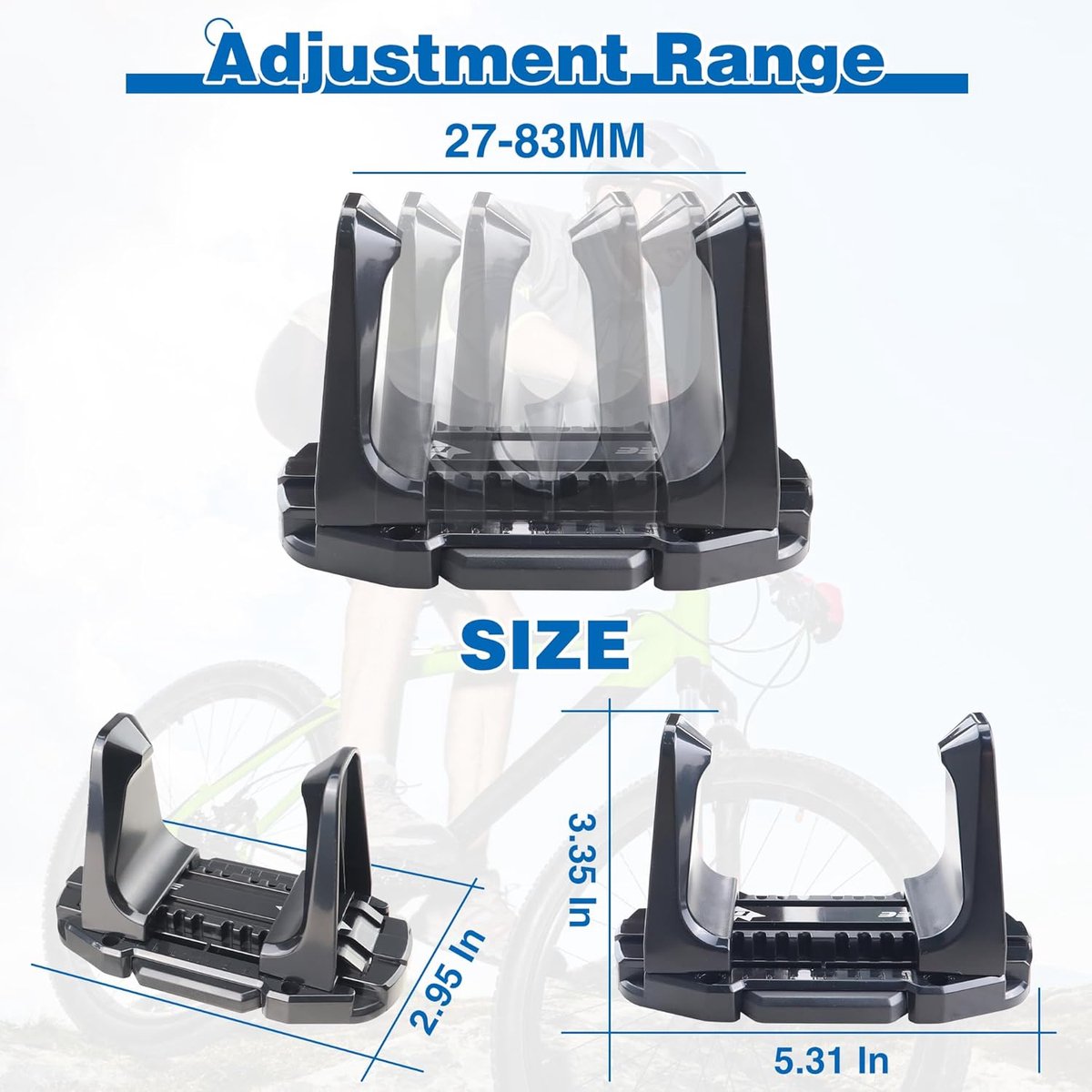 Bicycle Wall Mount - Up to 60 kg Load Capacity - For Tires 27-83 mm - Space-Saving Suspension for Garage & Home