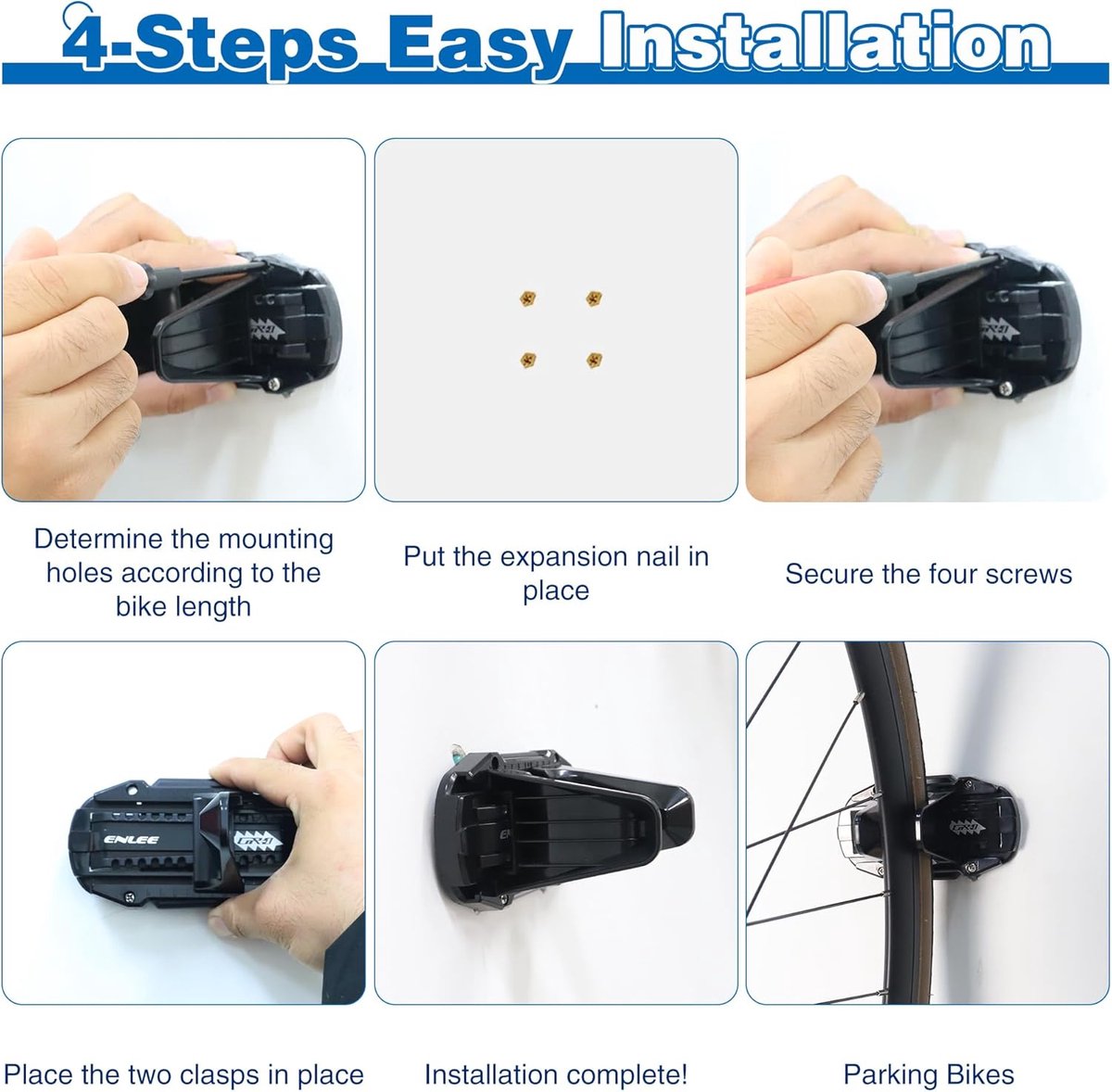 Bicycle Wall Mount - Up to 60 kg Load Capacity - For Tires 27-83 mm - Space-Saving Suspension for Garage & Home