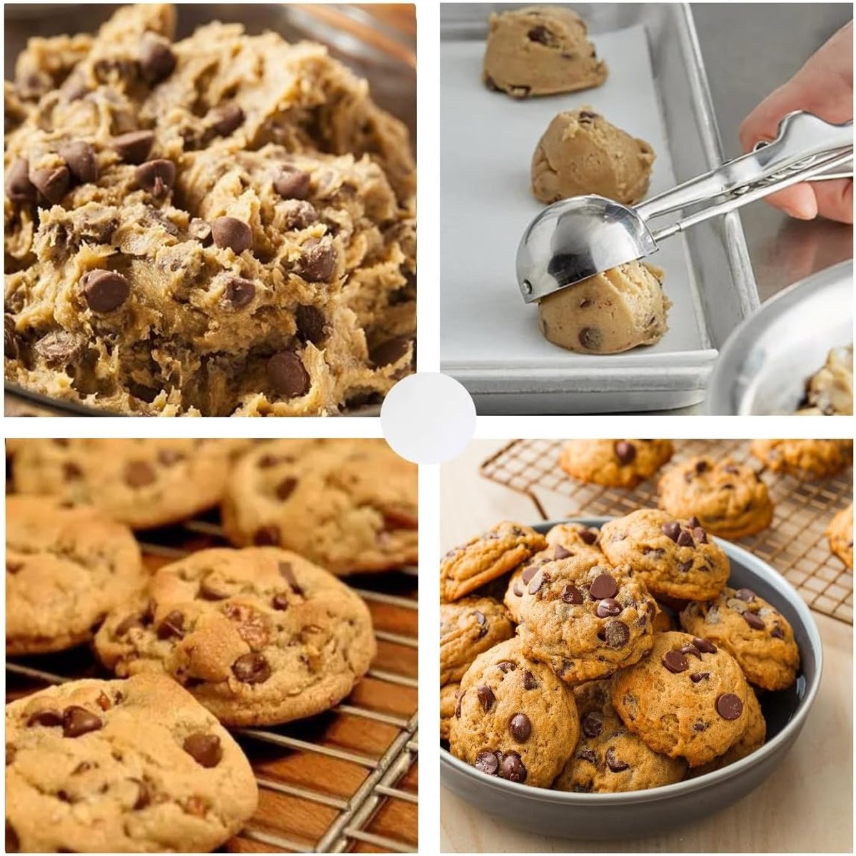 Three-Piece Ice Cream Scoop Set - Cookie Scoop Set - Stainless Steel Ice Cream Scoop with Trigger Mechanism - Large/Medium/Small Cookie Scoops - Baking Cookie Scoop Set