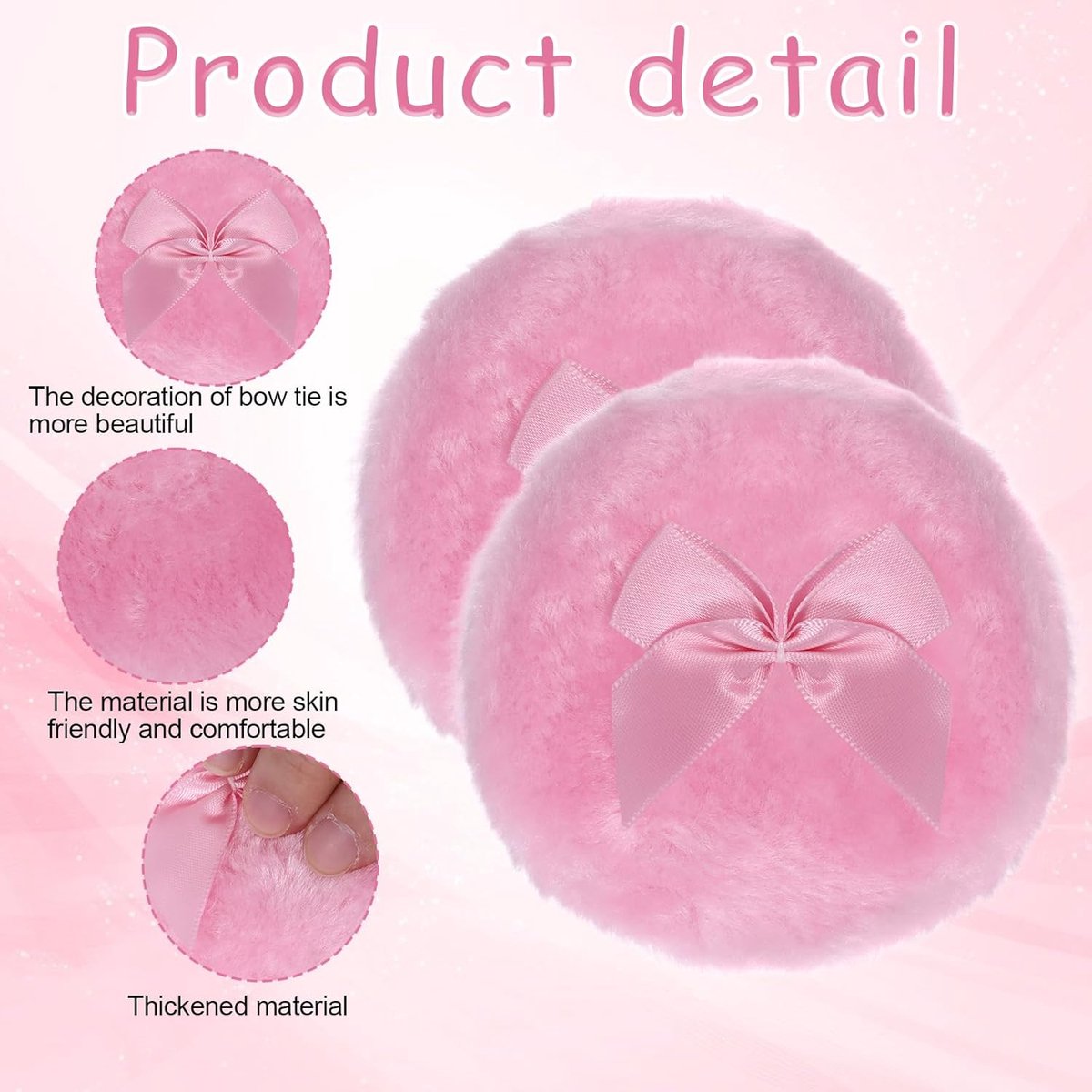 Powder Puff - 2 pieces - 8.9 cm - Make up sponges - Soft powder puff - Washable and reusable - For wet and dry application