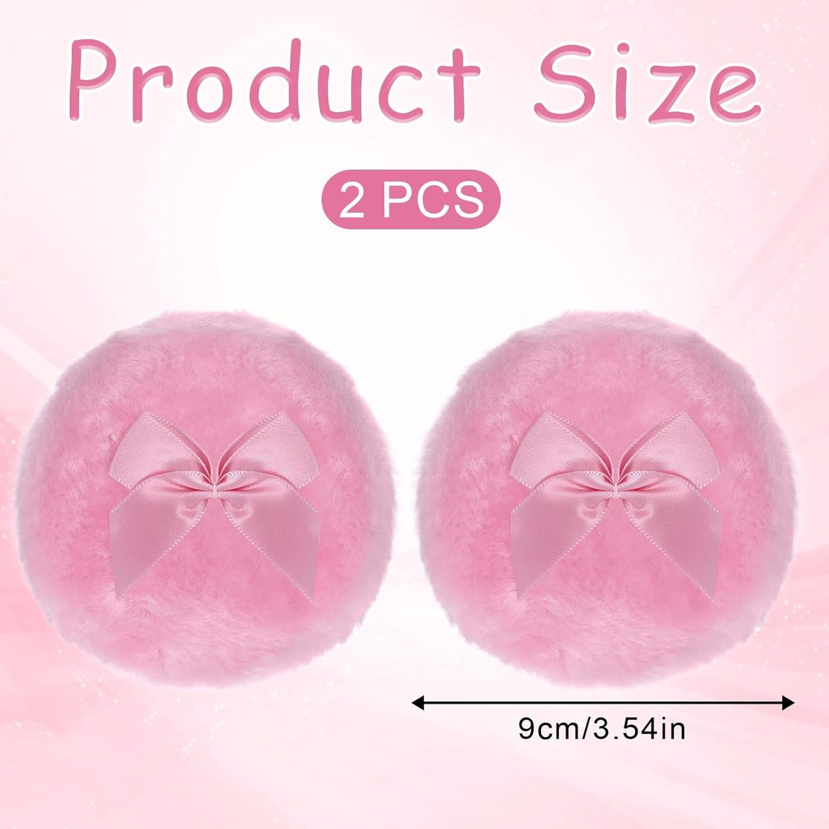 Powder Puff - 2 pieces - 8.9 cm - Make up sponges - Soft powder puff - Washable and reusable - For wet and dry application