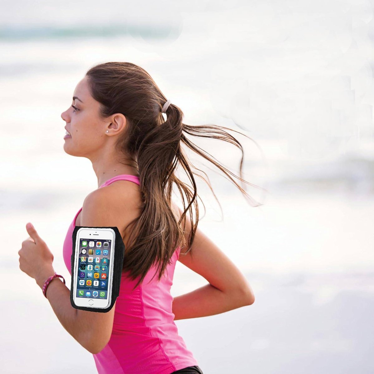 Phone Holder for Running - Running Armband - Suitable for phones up to 6.5 inches - Lightweight and universal phone holder for running, fitness and jogging