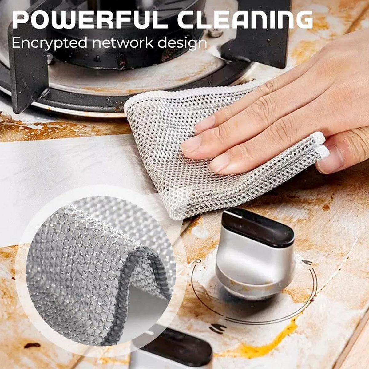 10pcs Kitchen DishCloths, 7.87"×7.87" Wire Dishwashing Rag for Wet and Dry, Multipurpose Cleaning Cloth, Reusable and Washable Clean Tools for Cookware, Sinks, Stove Tops, Dishes