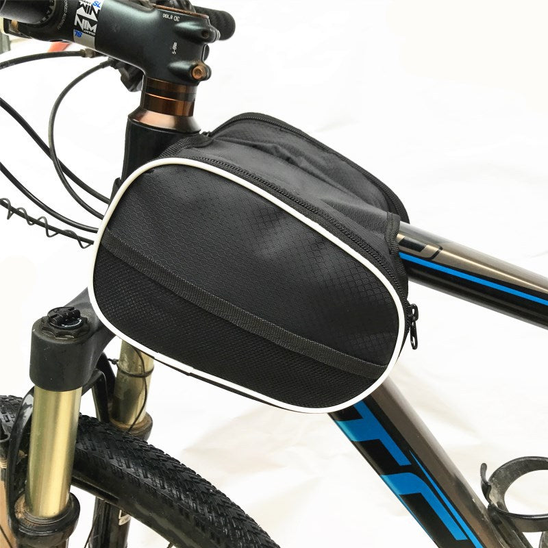 1pc Bike Handlebar Bag, Waterproof Bicycle Frame Handlebar Bag, Cycling Front Top Tube Pouch Pannier, Riding Equipment