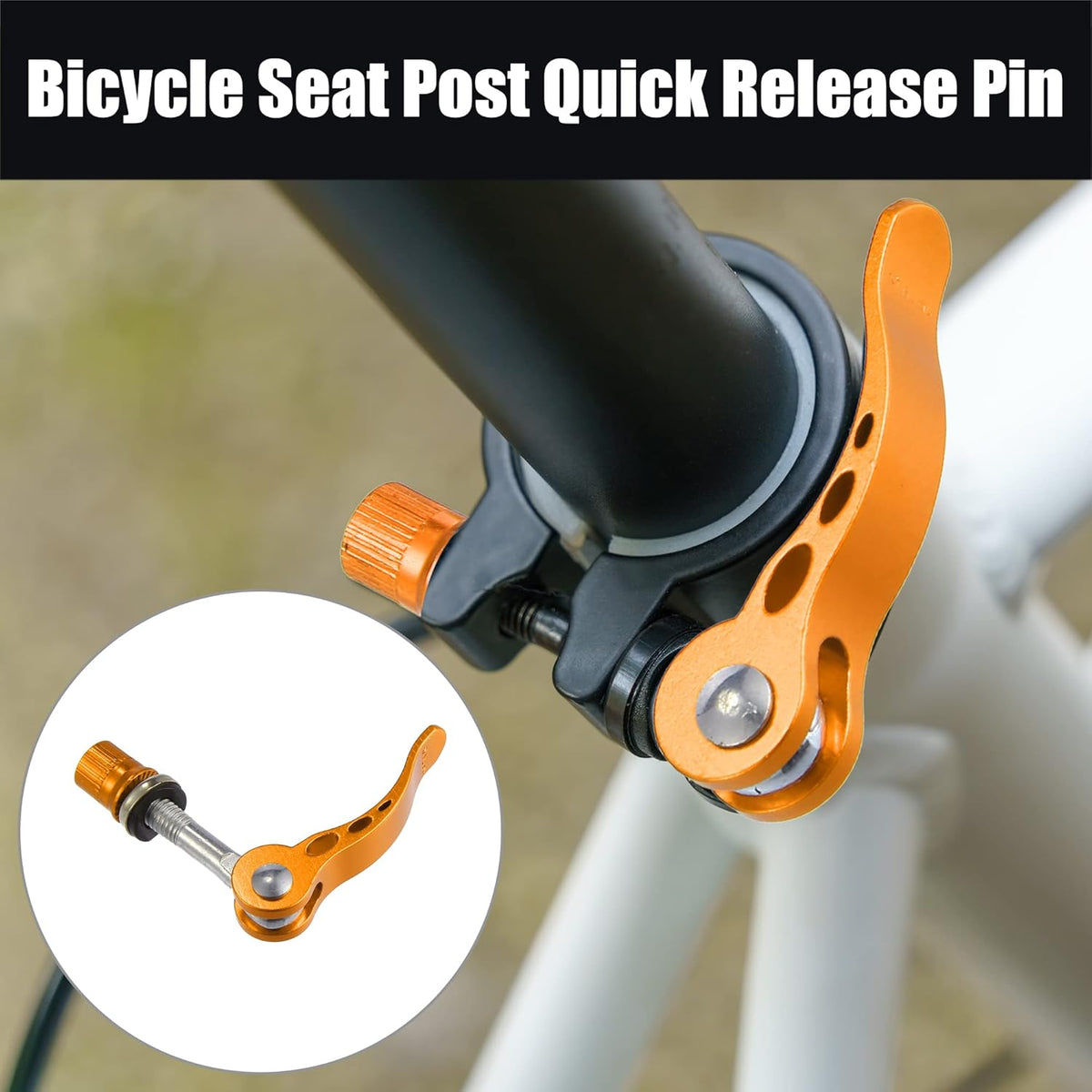 2pcs M6*65mm Aluminium Alloy Bicycle Seat Post Quick Release Pin Seatpost Skewer Bolt Yellow