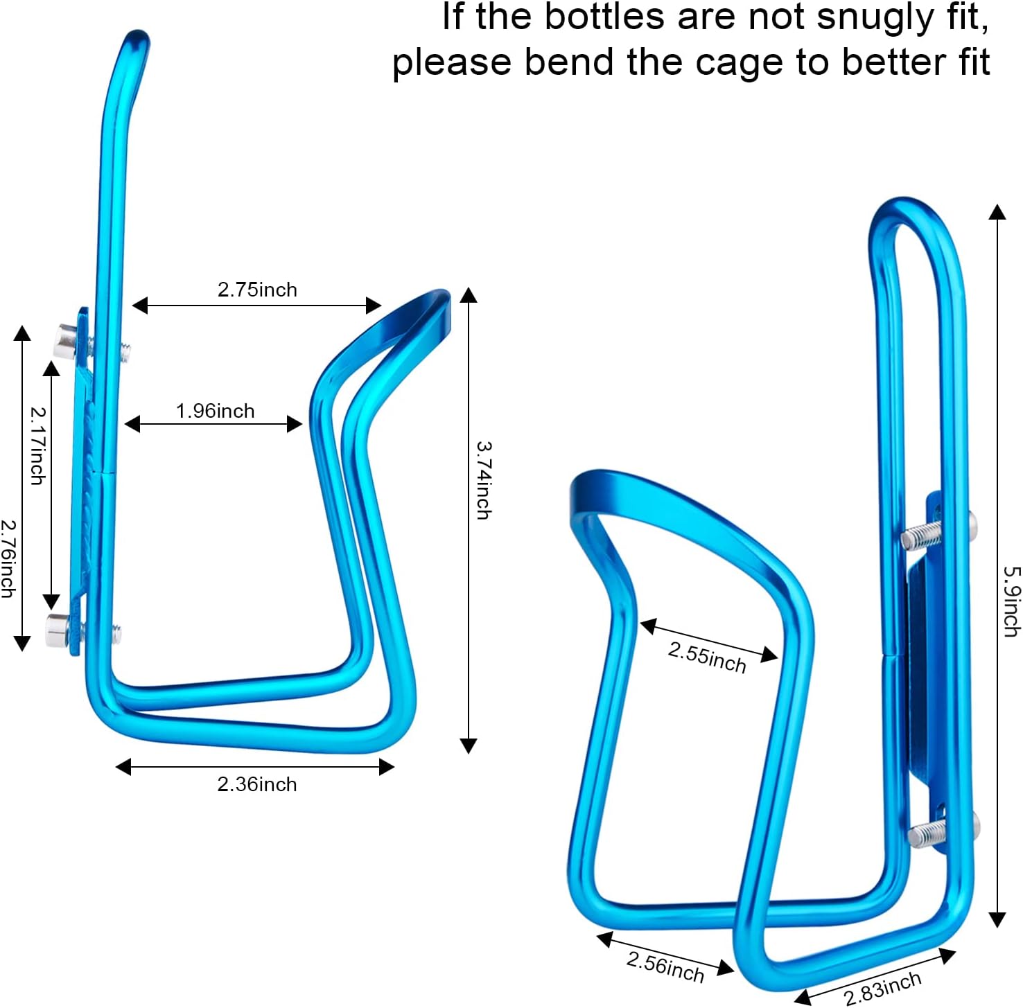 1-Pack - Lightweight Aluminum - Water Bottle Cage for Outdoor Activities (Blue) - Bicycle Accessories