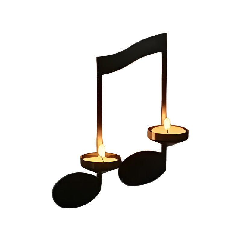 Music Note Candlestick - Wall Decoration - Wrought Iron Candlestick - Wall Decoration - Candle Holder