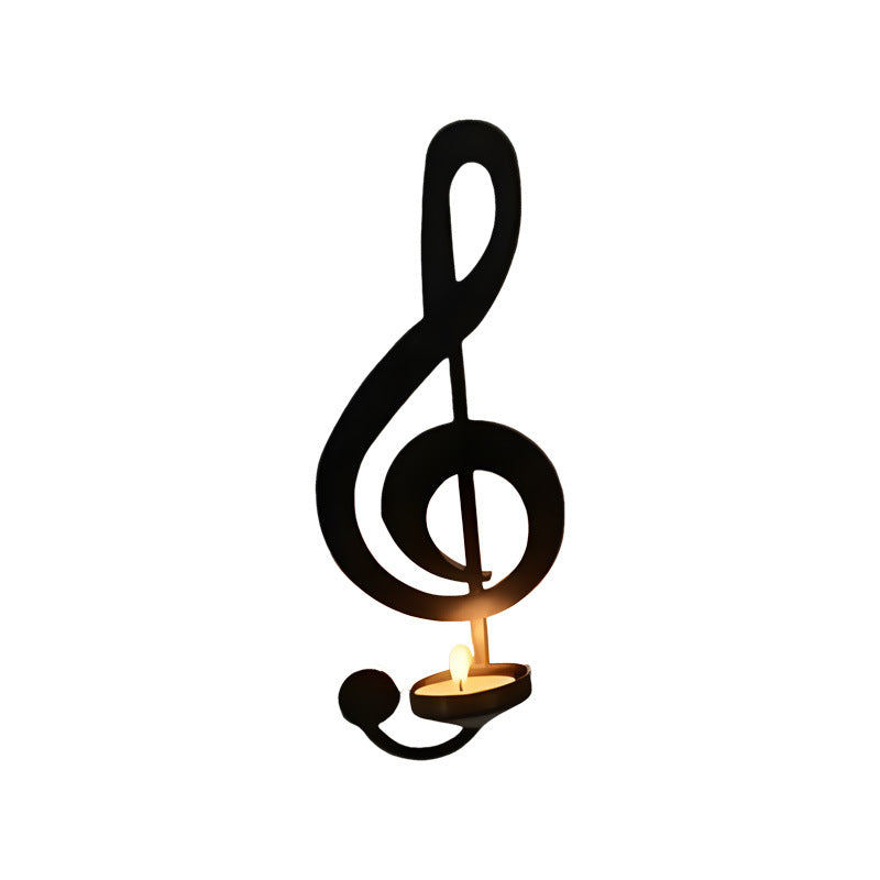 Music Note Candlestick - Wall Decoration - Wrought Iron Candlestick - Wall Decoration - Candle Holder